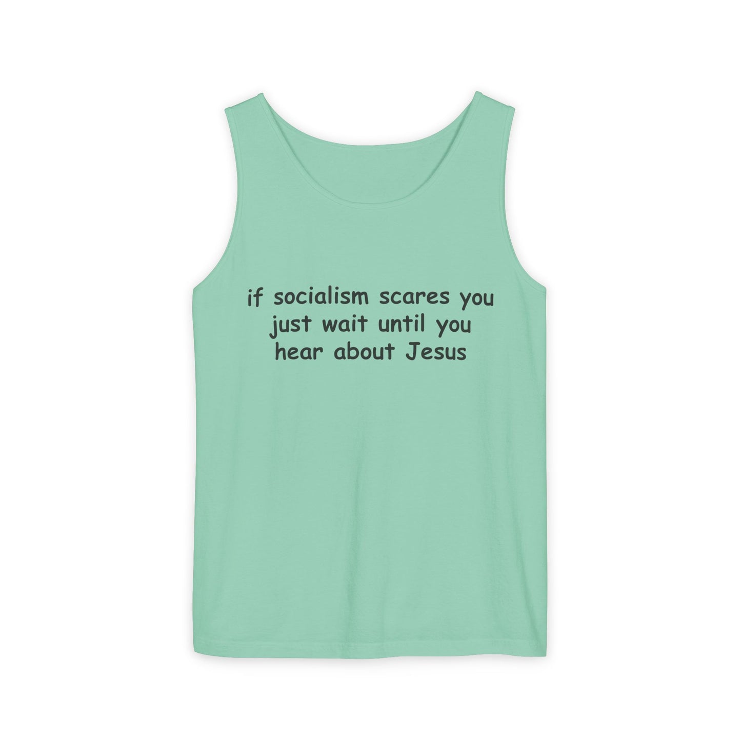 Socialist Jesus Tank Top — Conservative Irony Statement Tank