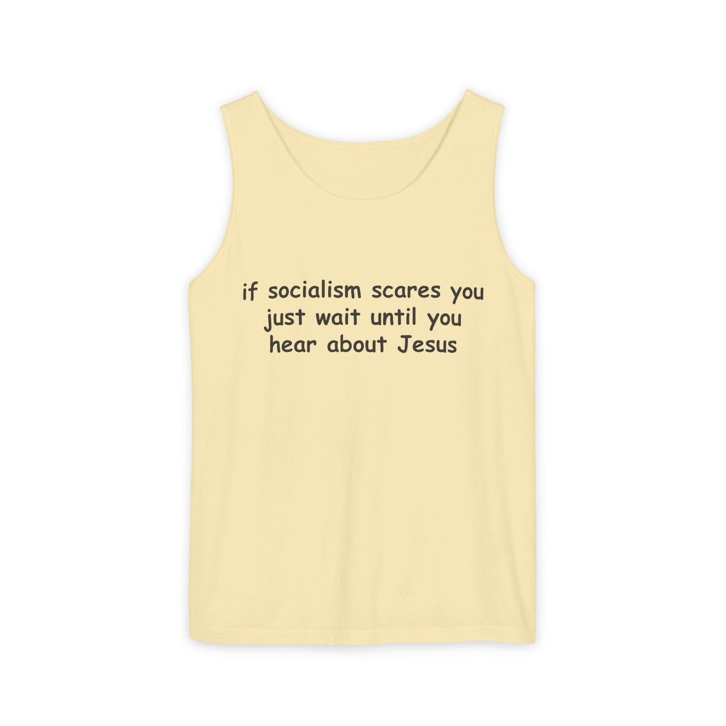 Socialist Jesus Tank Top — Conservative Irony Statement Tank