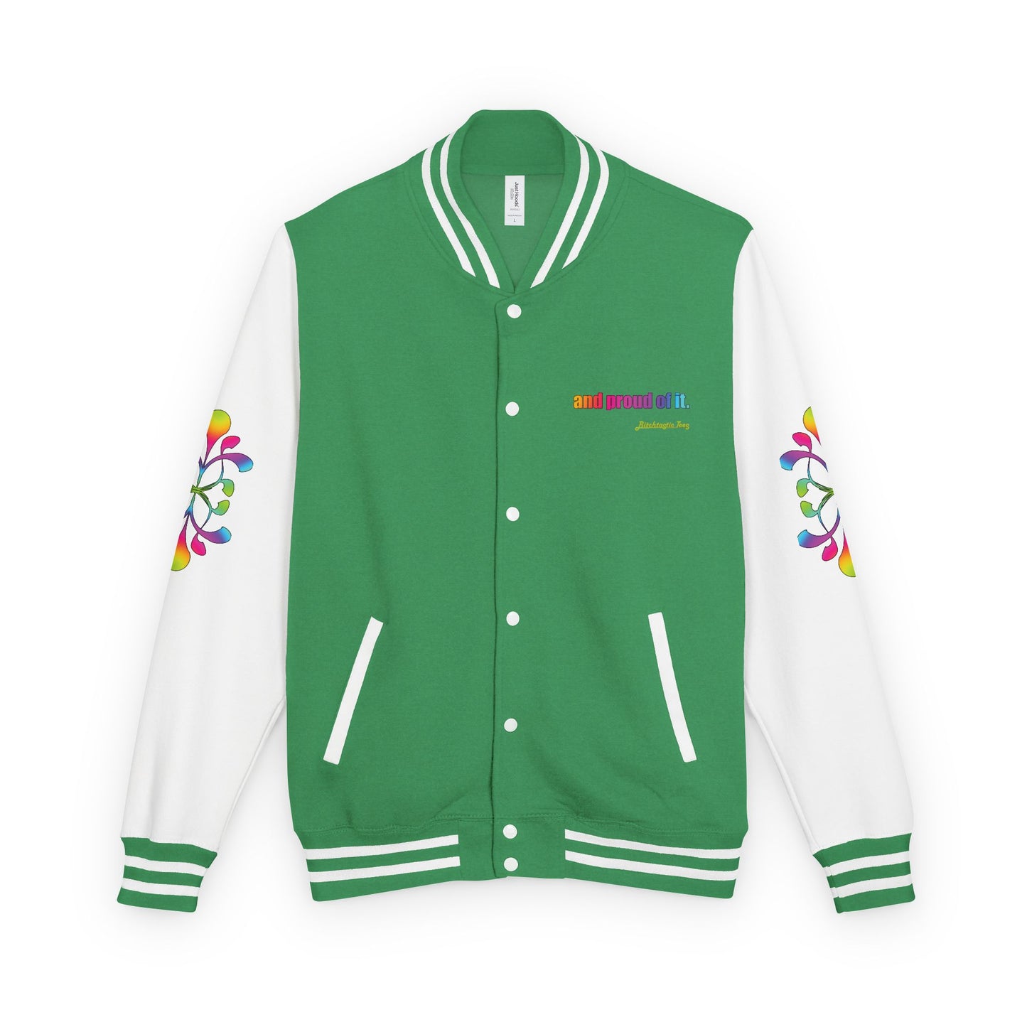 Letterman Jacket — Neon Floral "Socially Inconvenient" Varsity Jacket