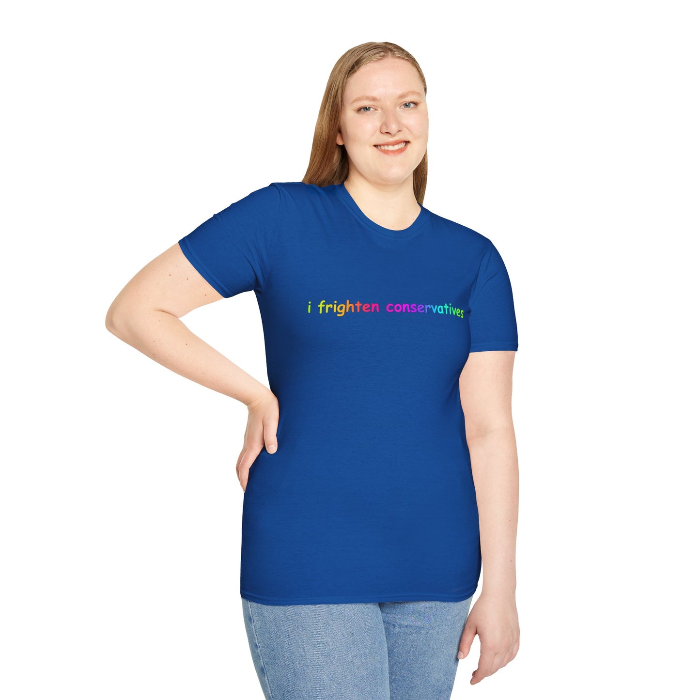 T-Shirt — "I Frighten Conservatives" Rainbow Graphic Tee