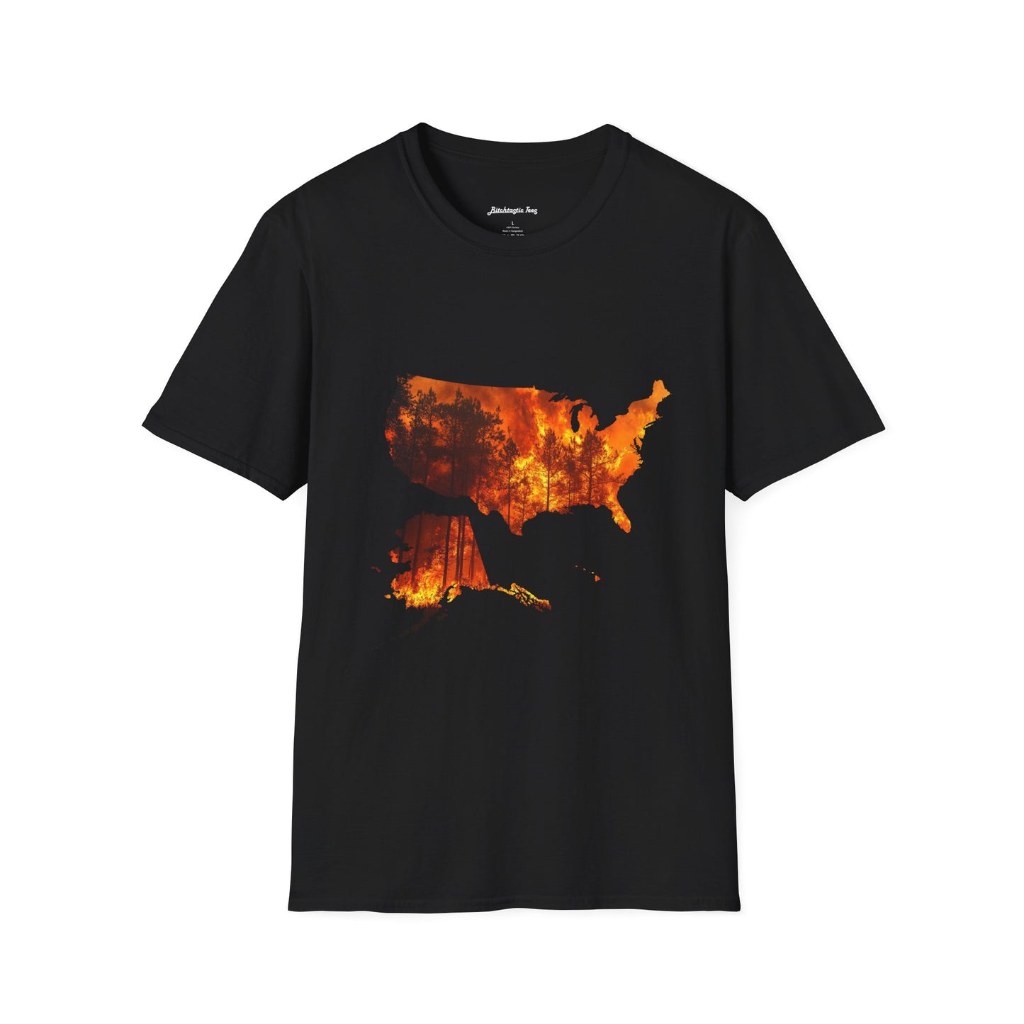 USA Map Graphic T-Shirt — Shit's on Fire Yo Awareness Tee