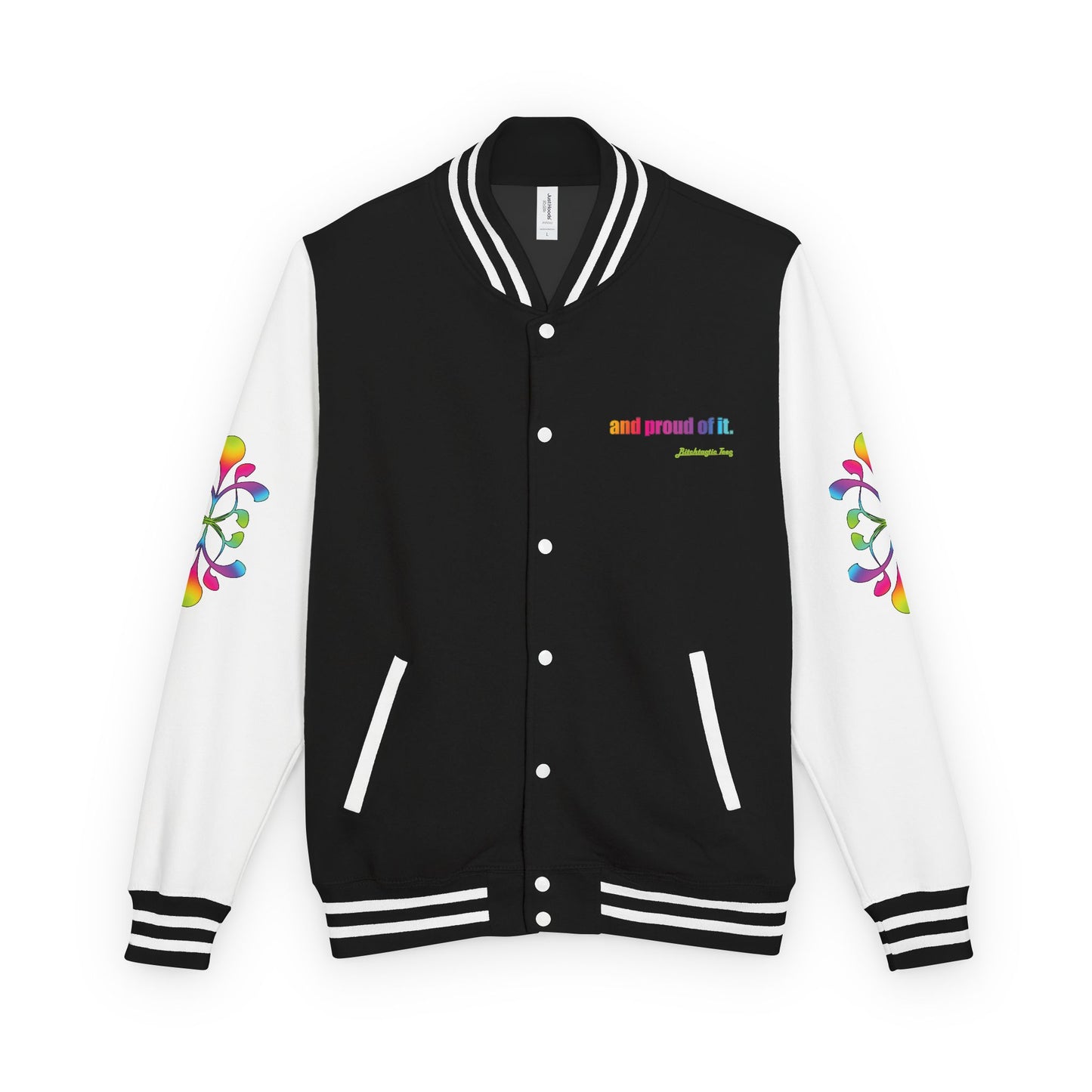 Letterman Jacket — Neon Floral "Socially Inconvenient" Varsity Jacket