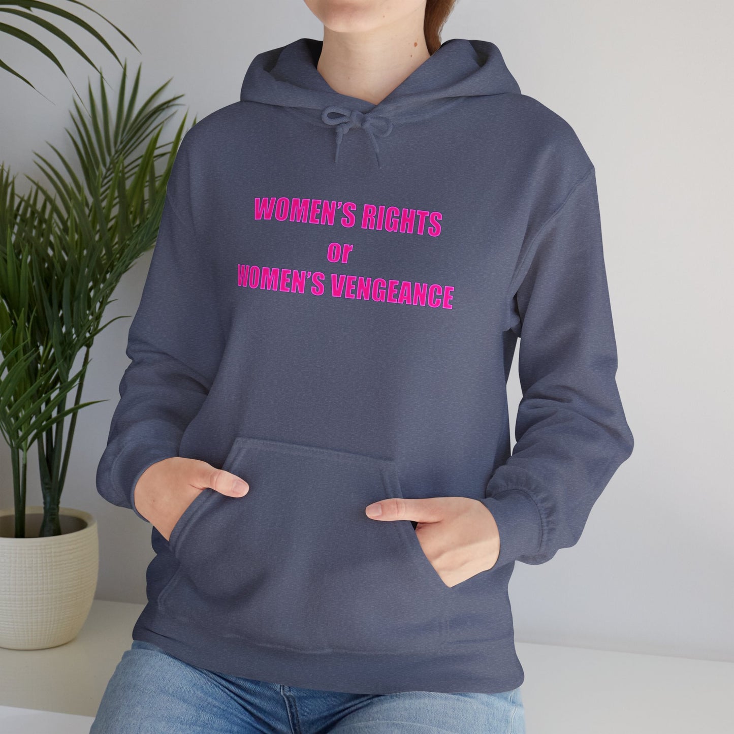 Pullover Hooded Sweatshirt - Women's Rights or Women's Vengeance Inspirational Protest Hoodie