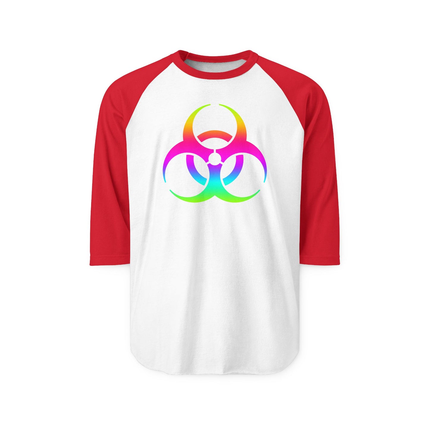 Rainbow Biohazard Raglan Shirt