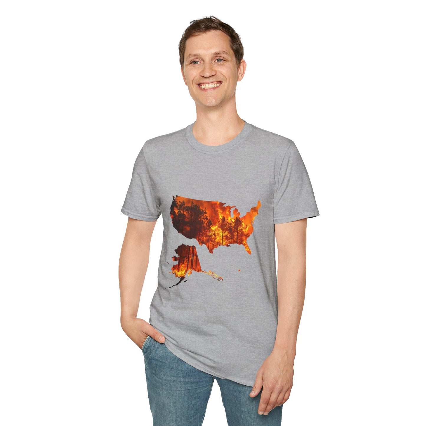 USA Map Graphic T-Shirt — Shit's on Fire Yo Awareness Tee