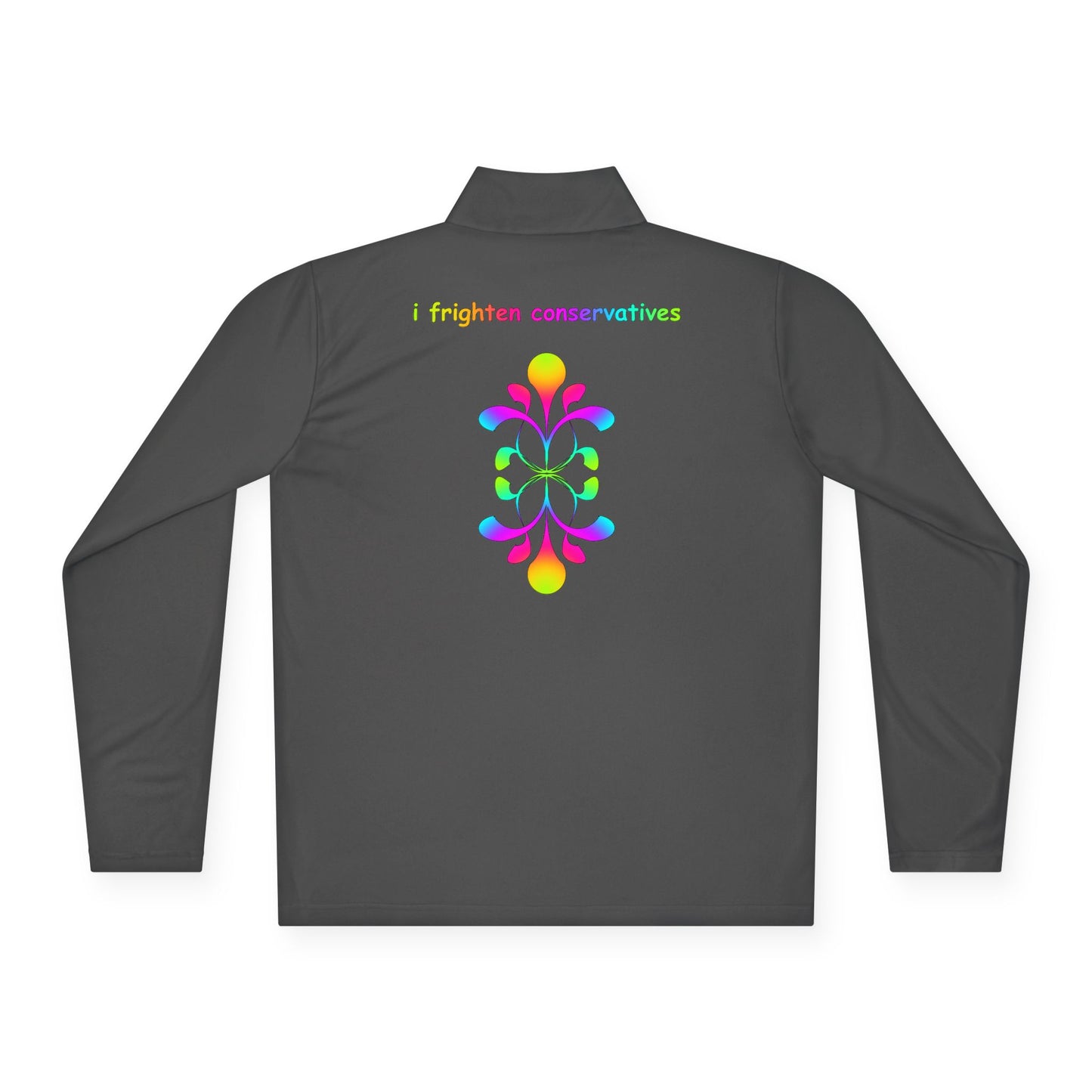 Quarter-Zip Pullover — Colorful Abstract Floral Logo "Brighten Conversations"