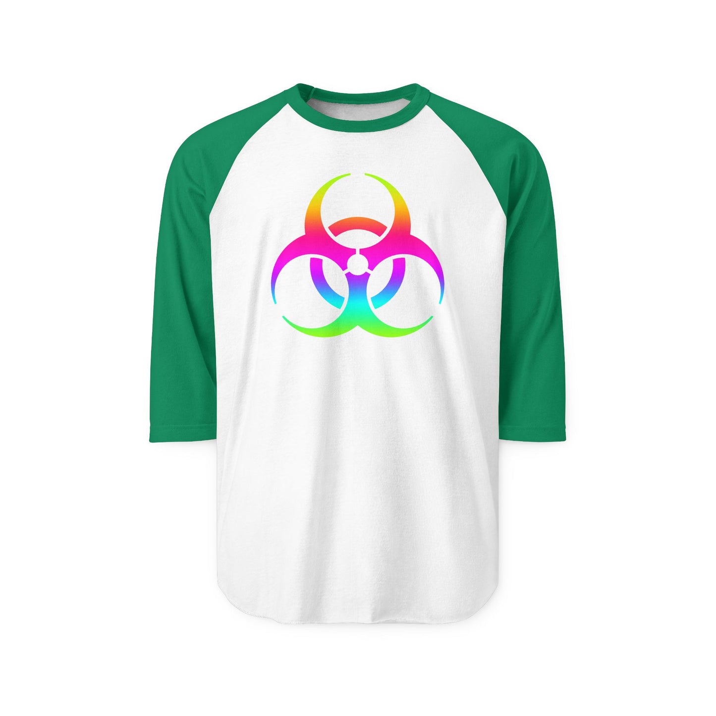 Rainbow Biohazard Raglan Shirt