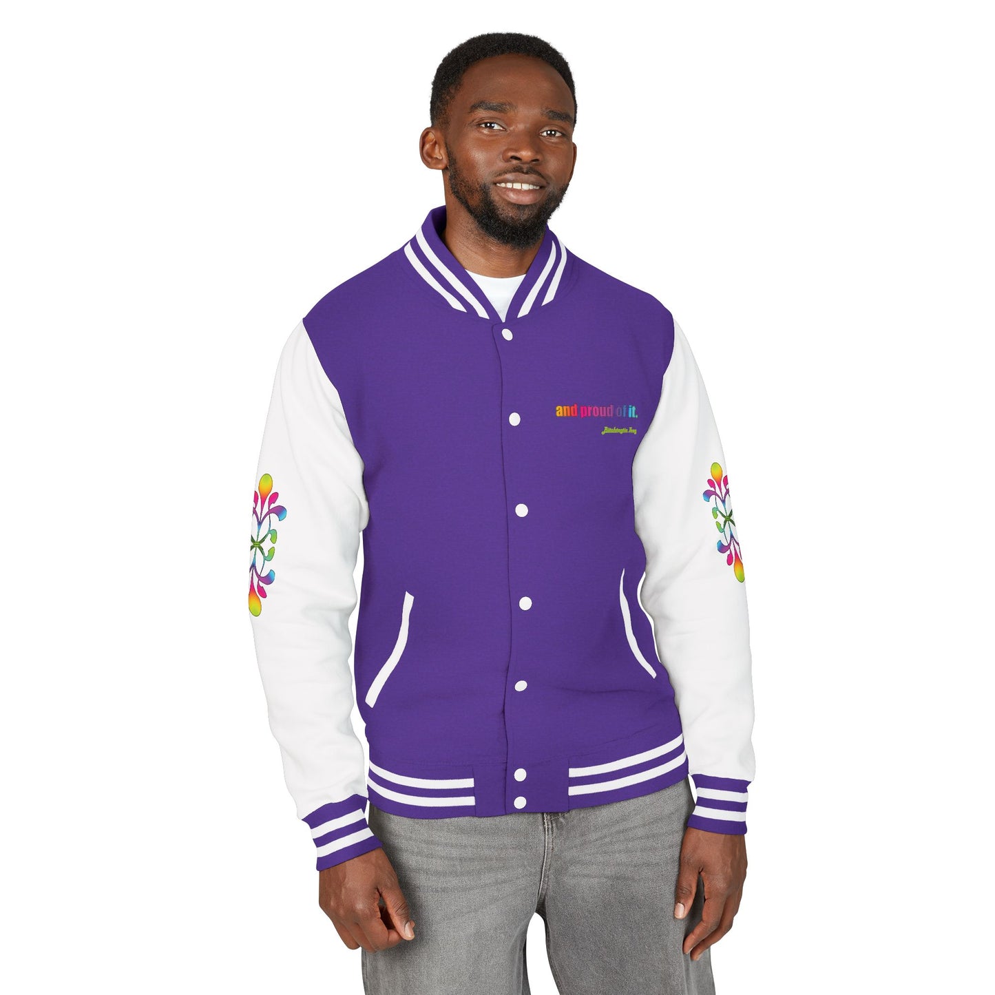 Letterman Jacket — Neon Floral "Socially Inconvenient" Varsity Jacket