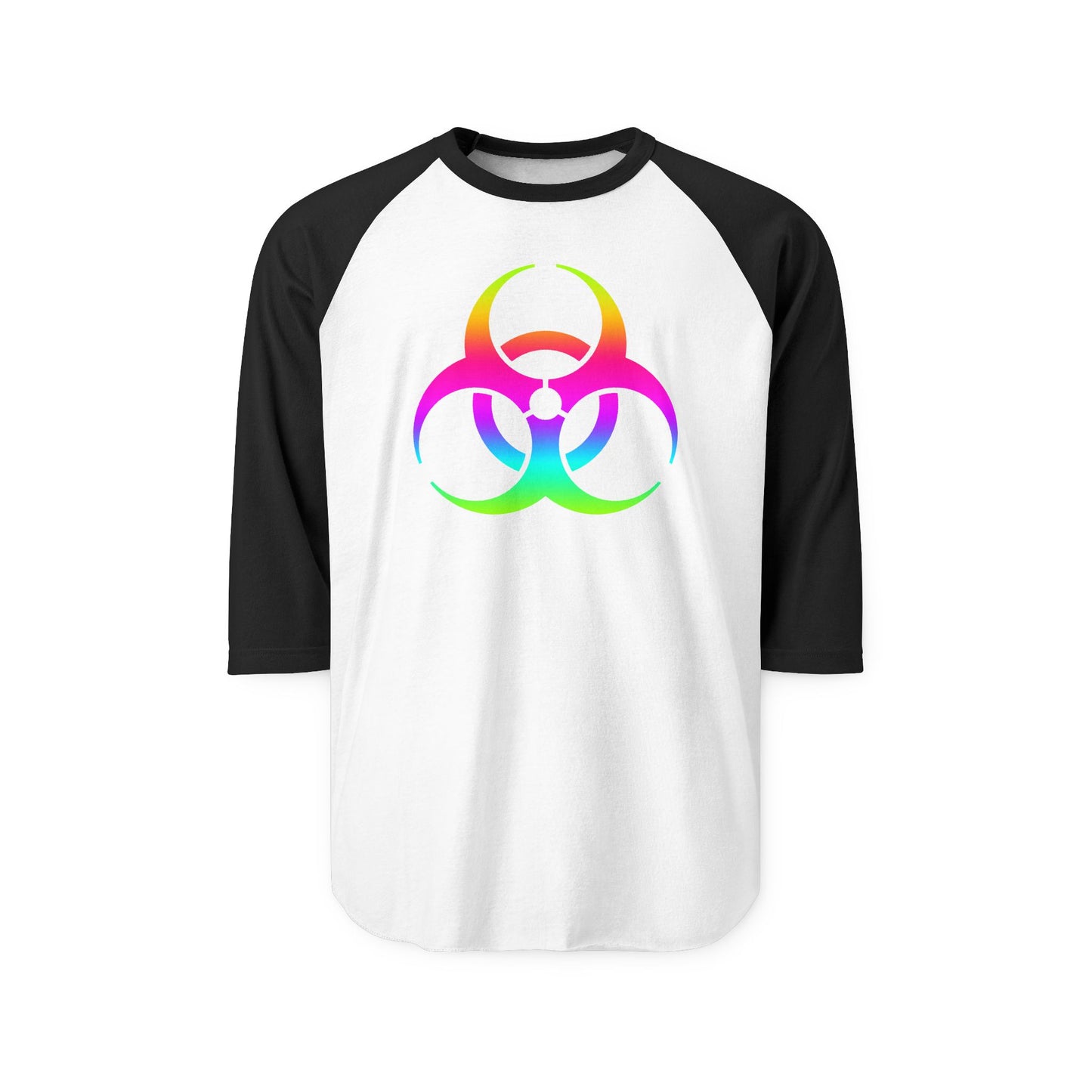 Rainbow Biohazard Raglan Shirt