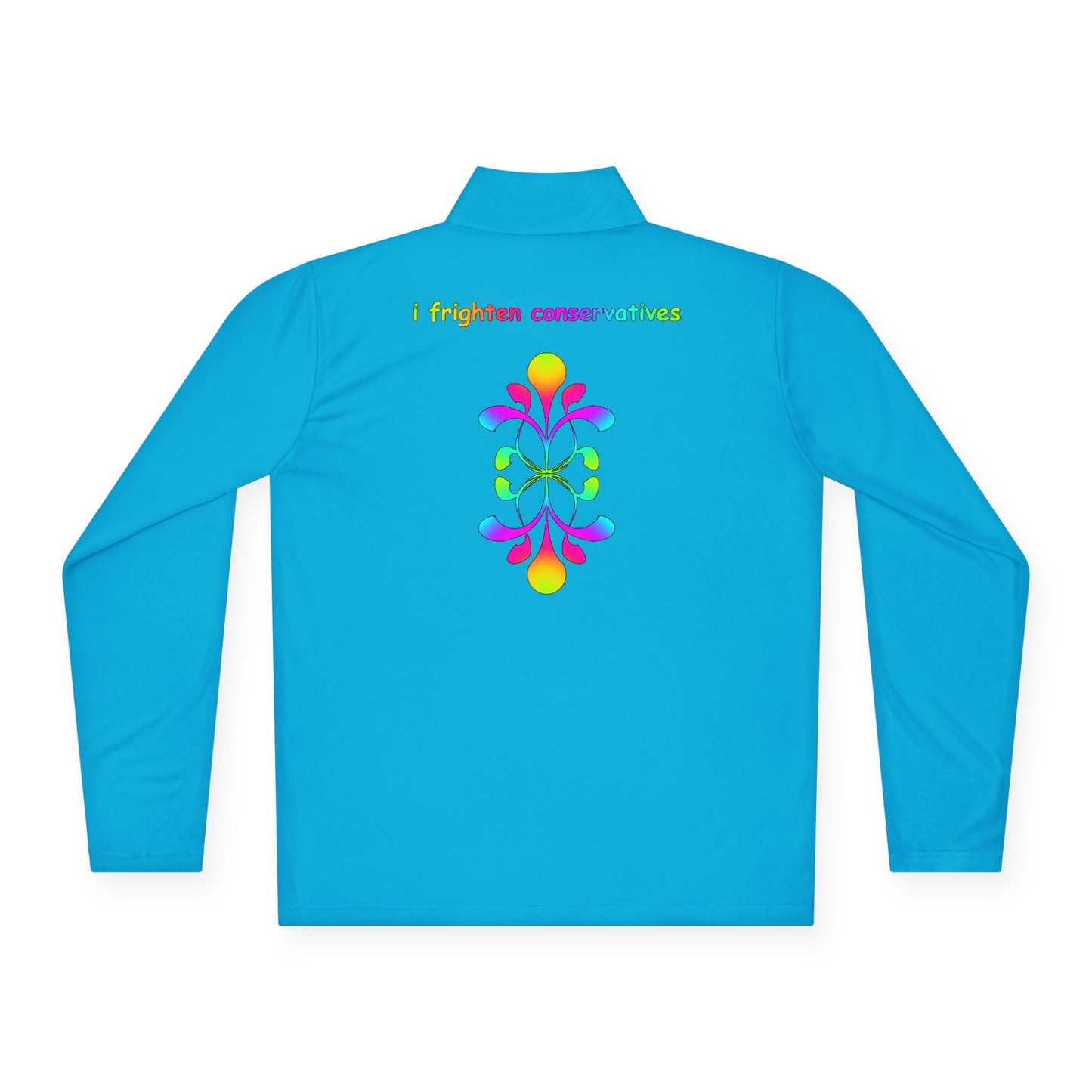 Quarter-Zip Pullover — Colorful Abstract Floral Logo "Brighten Conversations"