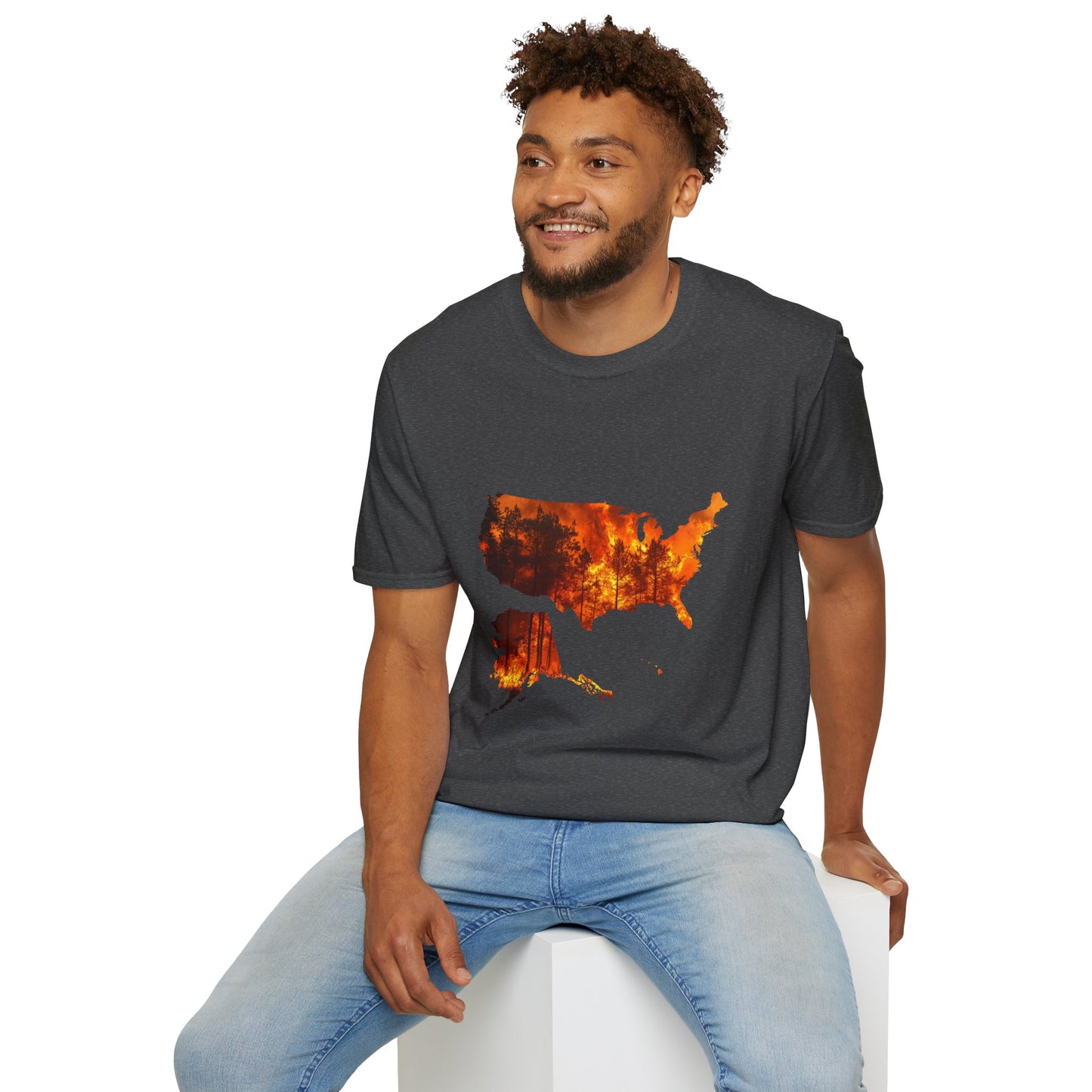 USA Map Graphic T-Shirt — Shit's on Fire Yo Awareness Tee