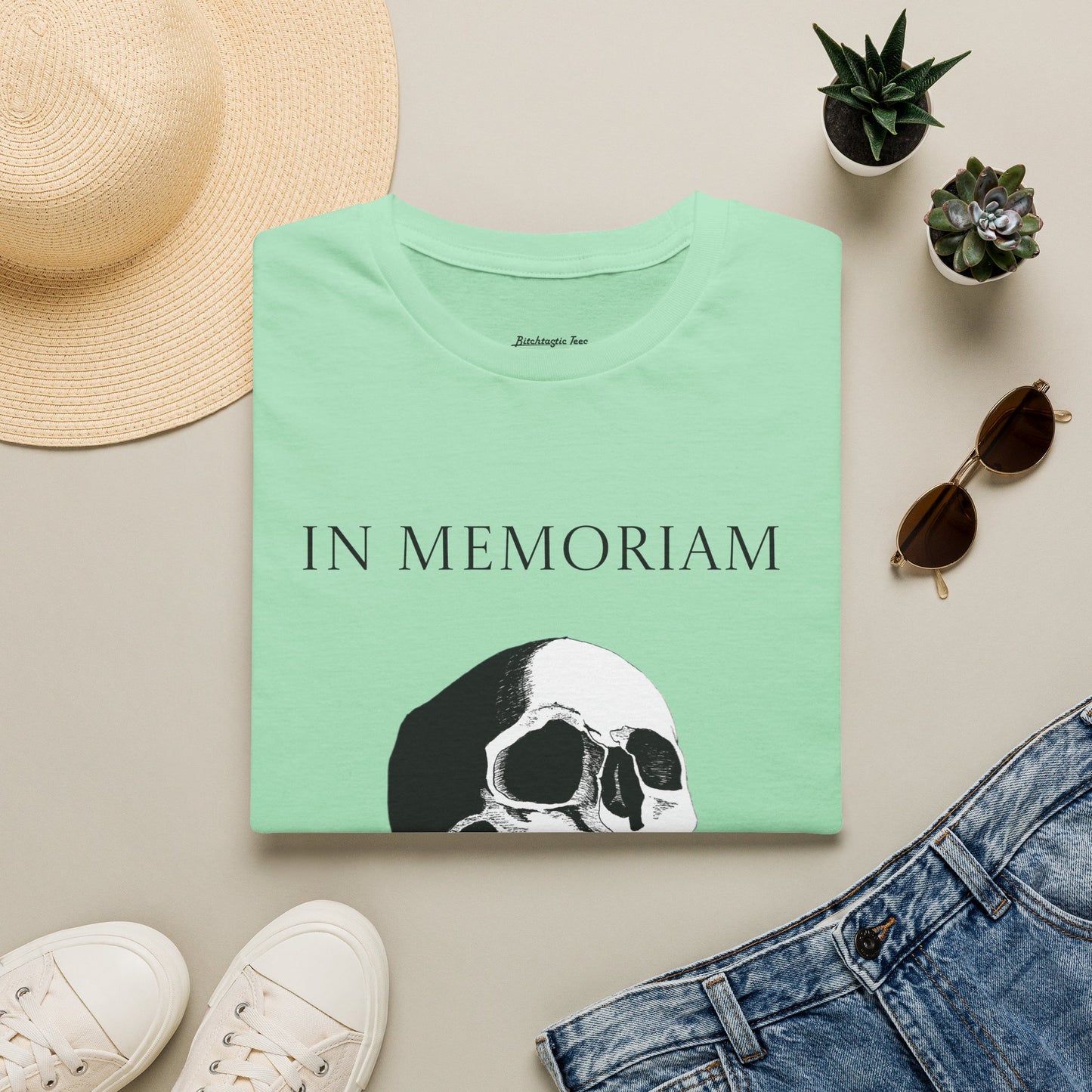 In Memoriam Skull Graphic T-Shirt, Unisex Casual Tee in Remembrance for the Death of Liberty