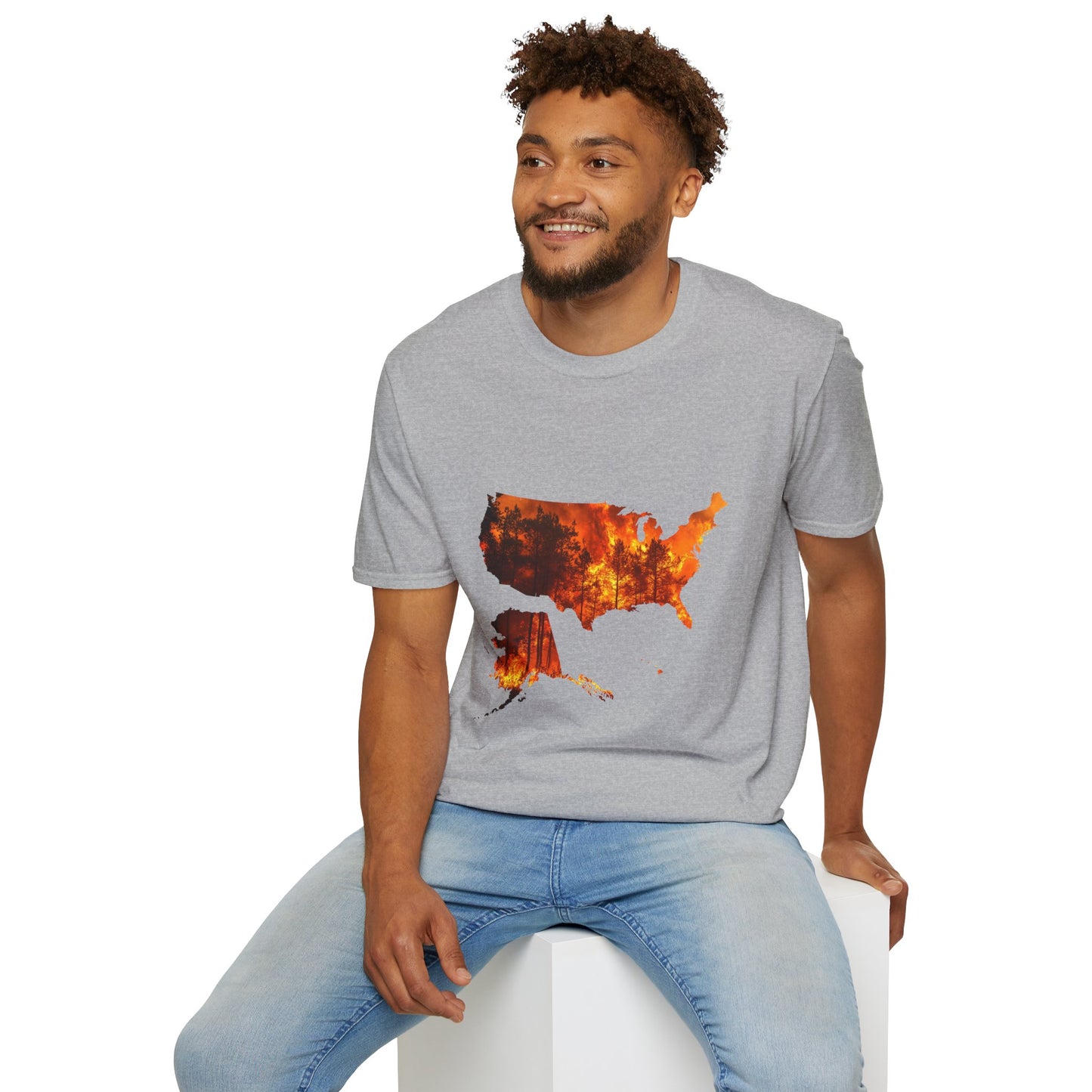 USA Map Graphic T-Shirt — Shit's on Fire Yo Awareness Tee