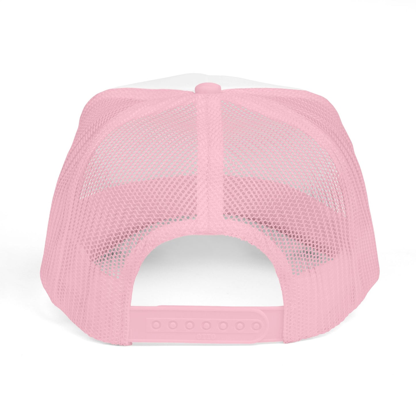 Invitation Only Trucker Hat — Pink Text Foam Cap