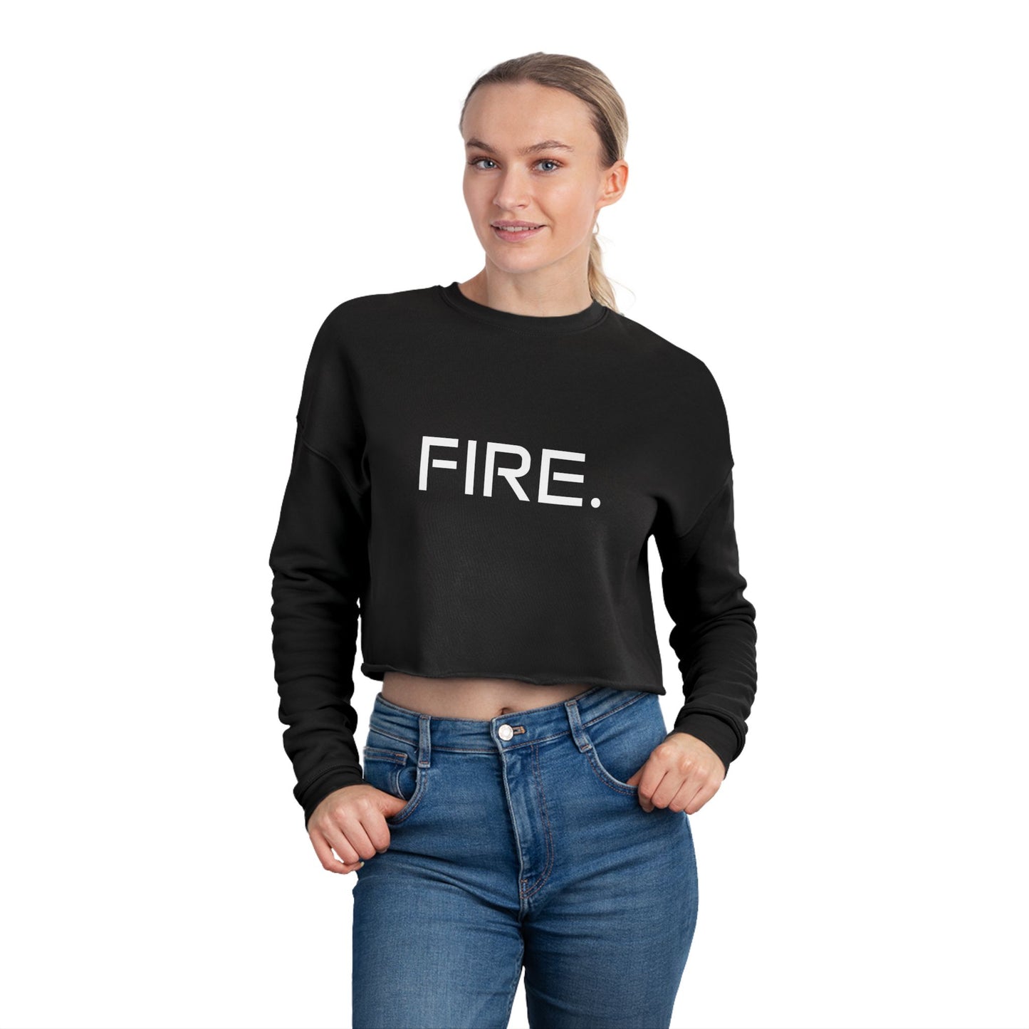 FIRE. Cropped Sweatshirt — Women's Casual Graphic Crop Top