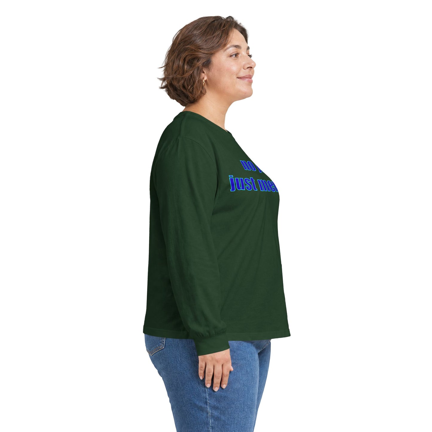 Long Sleeve Tee — "no joy. just memes." Minimalist Meme Shirt
