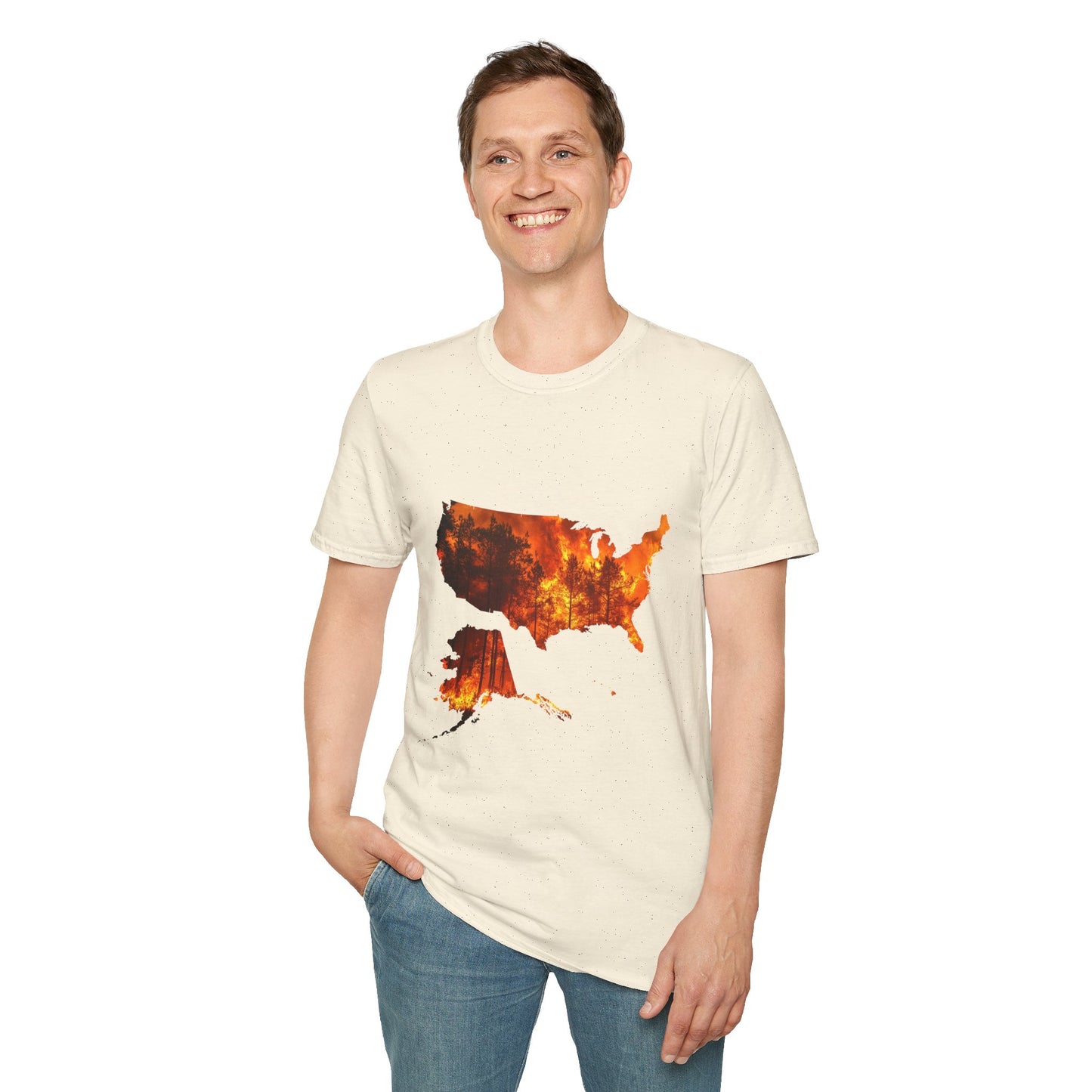 USA Map Graphic T-Shirt — Shit's on Fire Yo Awareness Tee