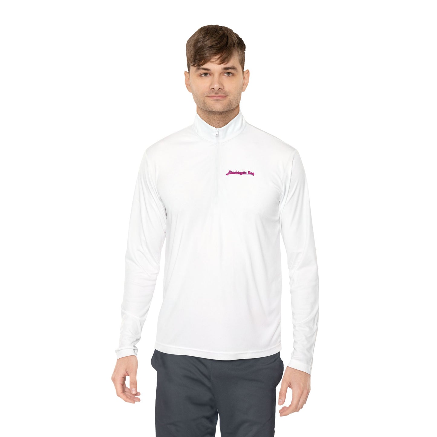 Quarter-Zip Pullover — Colorful Retro Flower Graphic with "Socially Inconvenient" Text