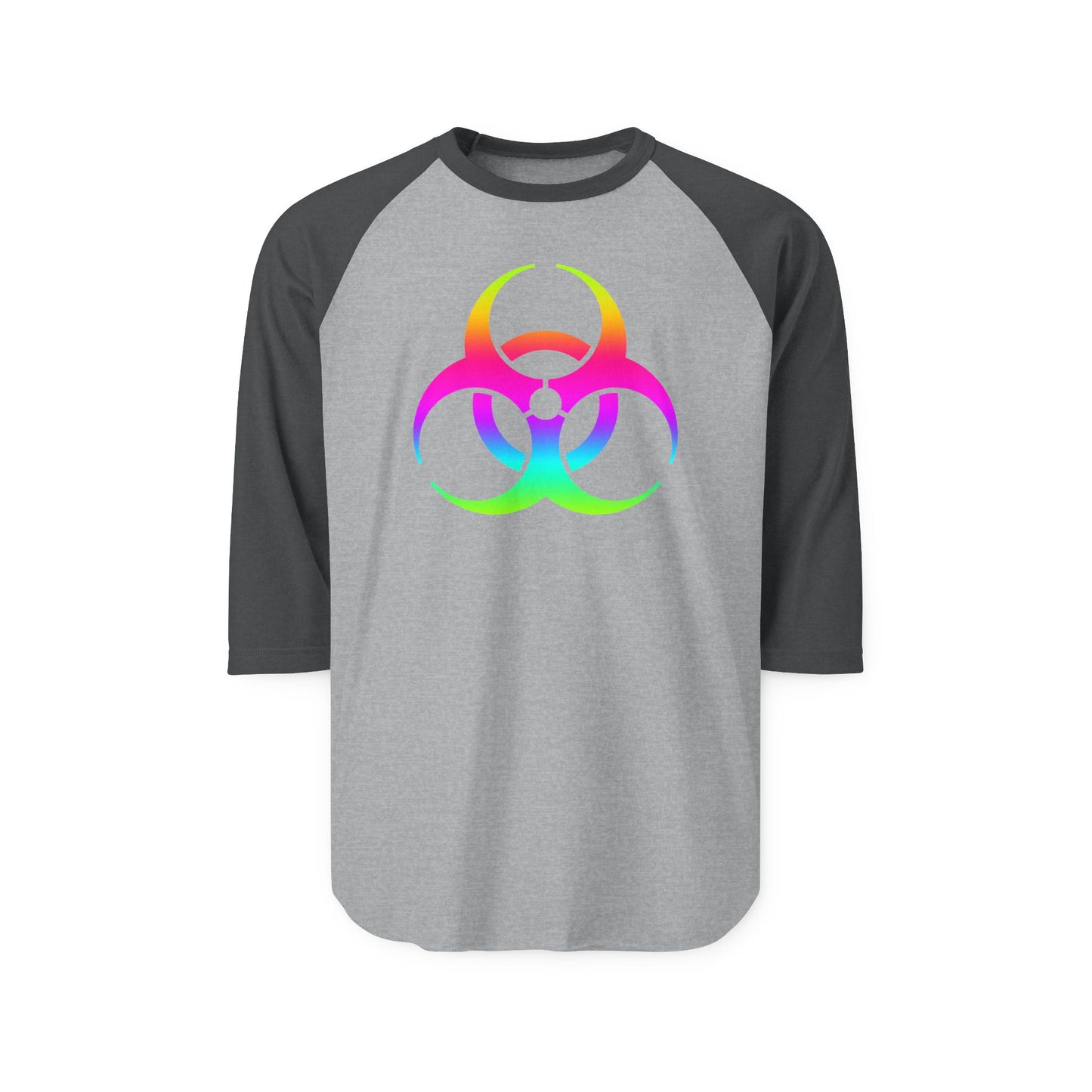 Rainbow Biohazard Raglan Shirt