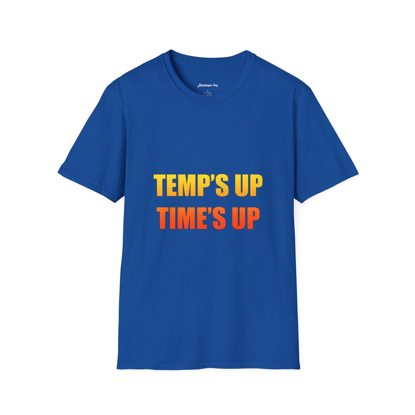 Temp's Up T-Shirt — Retro Gradient "TEMP'S UP / TIME'S UP" Graphic Tee