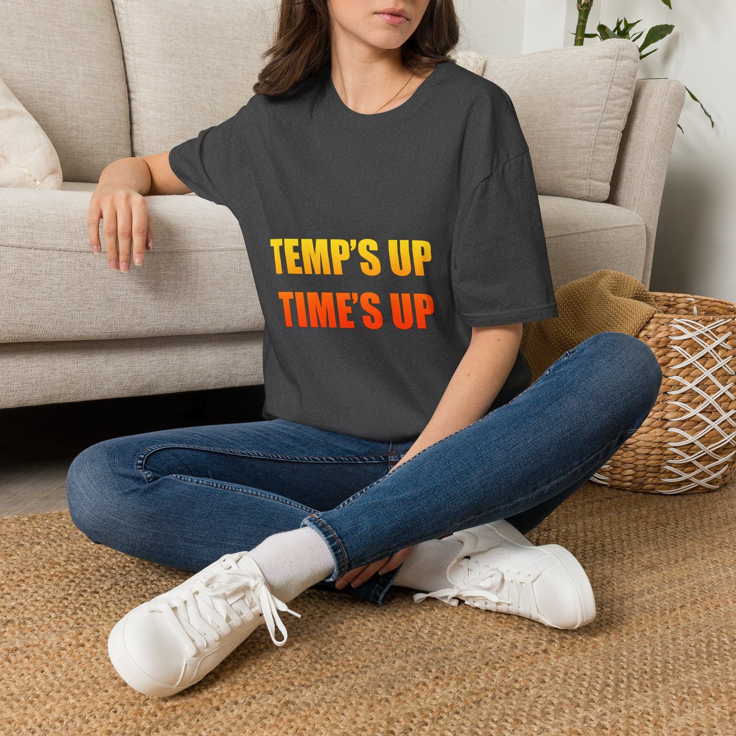 Temp's Up T-Shirt — Retro Gradient "TEMP'S UP / TIME'S UP" Graphic Tee