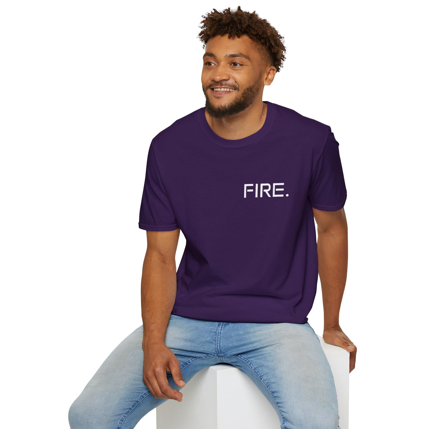 FIRE. Minimal Graphic T‑Shirt — Modern Casual Tee with Bold Text