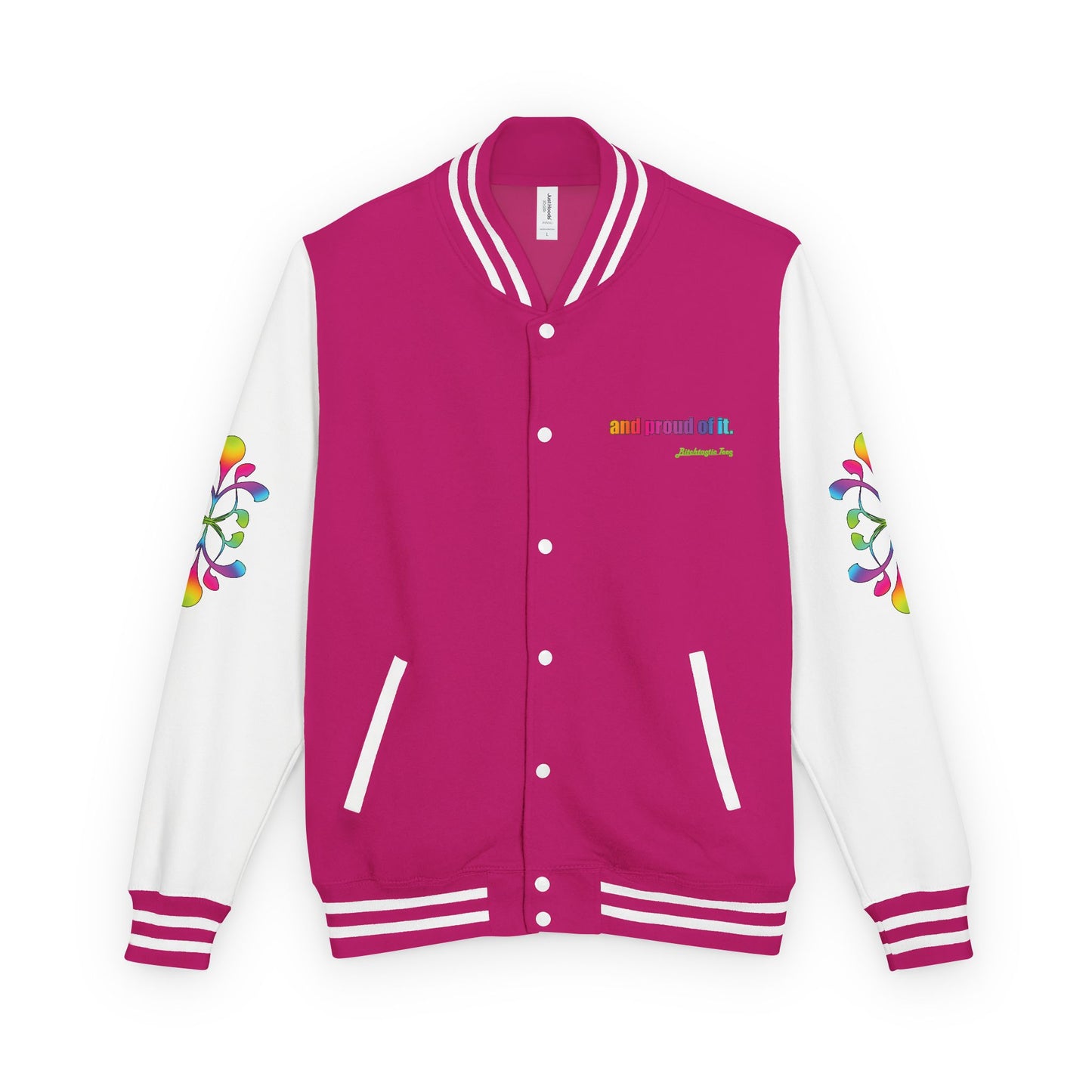 Letterman Jacket — Neon Floral "Socially Inconvenient" Varsity Jacket