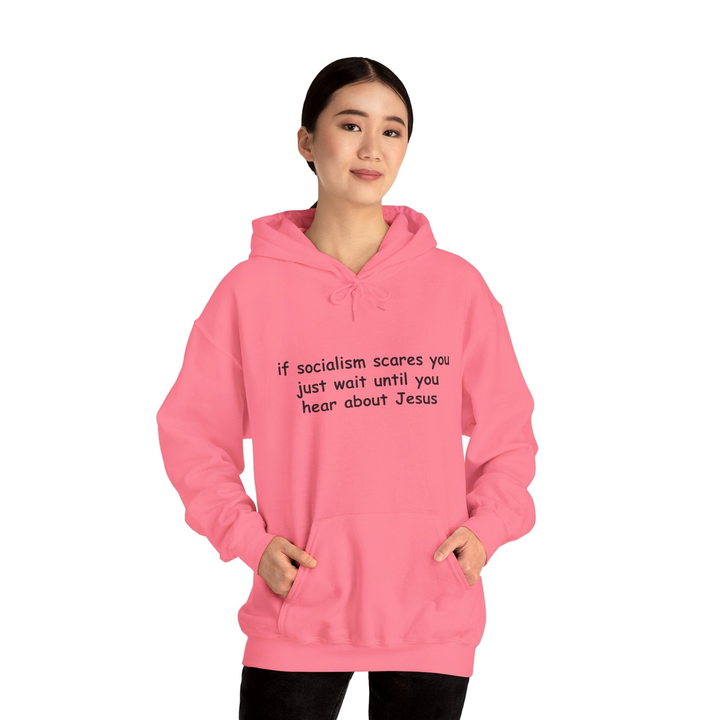 Hoodie — Socialist Jesus Ironic Slogan Hoodie