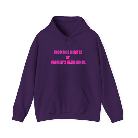 Pullover Hooded Sweatshirt - Women's Rights or Women's Vengeance Inspirational Protest Hoodie