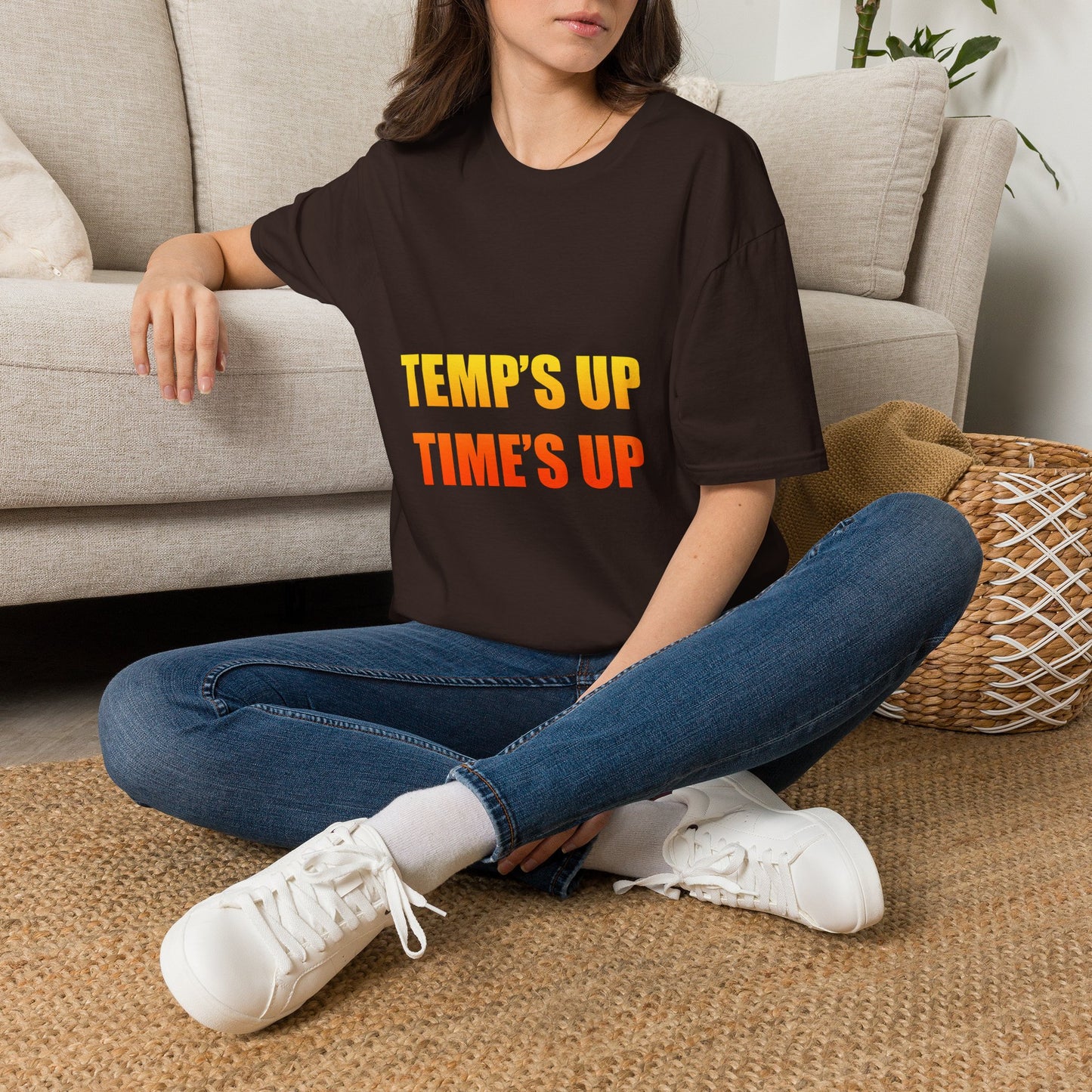 Temp's Up T-Shirt — Retro Gradient "TEMP'S UP / TIME'S UP" Graphic Tee
