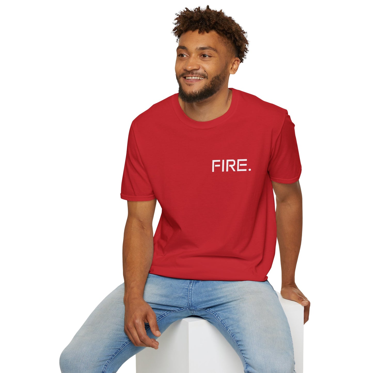 FIRE. Minimal Graphic T‑Shirt — Modern Casual Tee with Bold Text