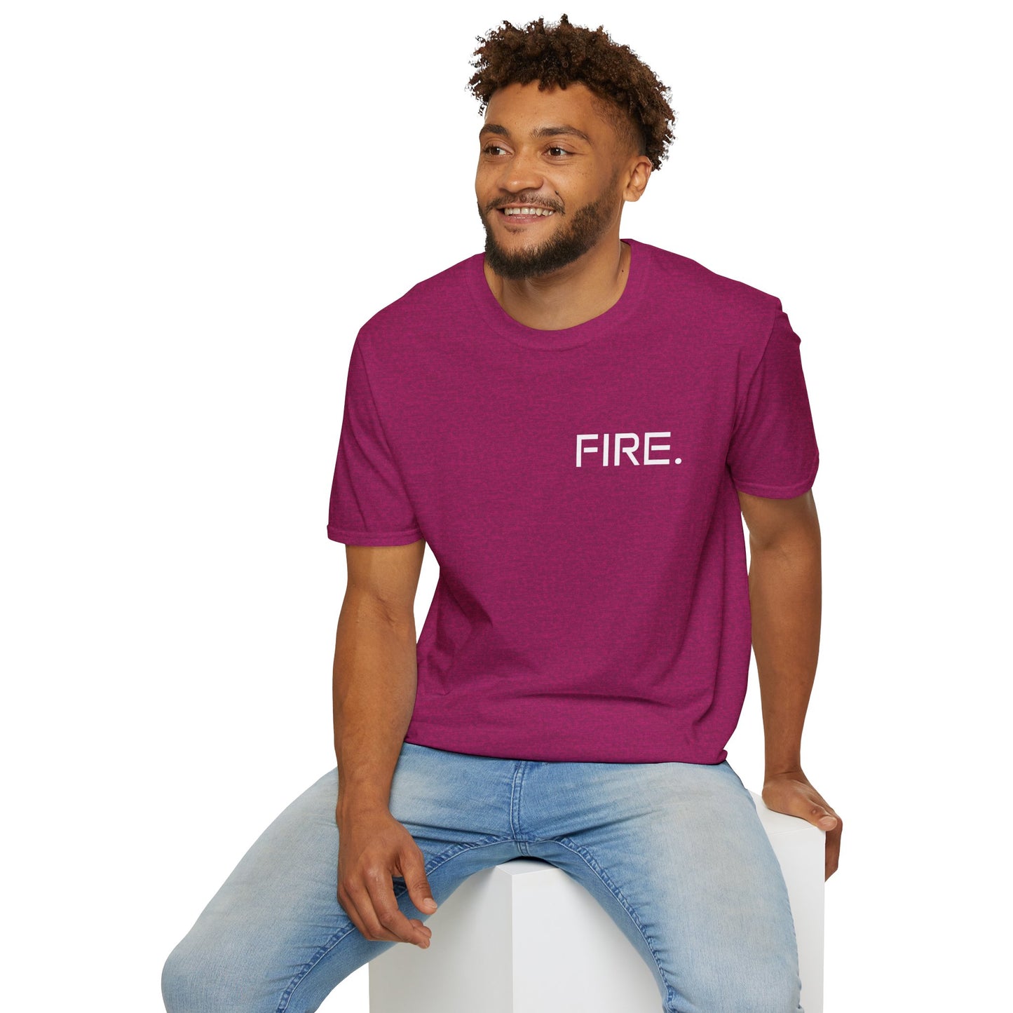 FIRE. Minimal Graphic T‑Shirt — Modern Casual Tee with Bold Text