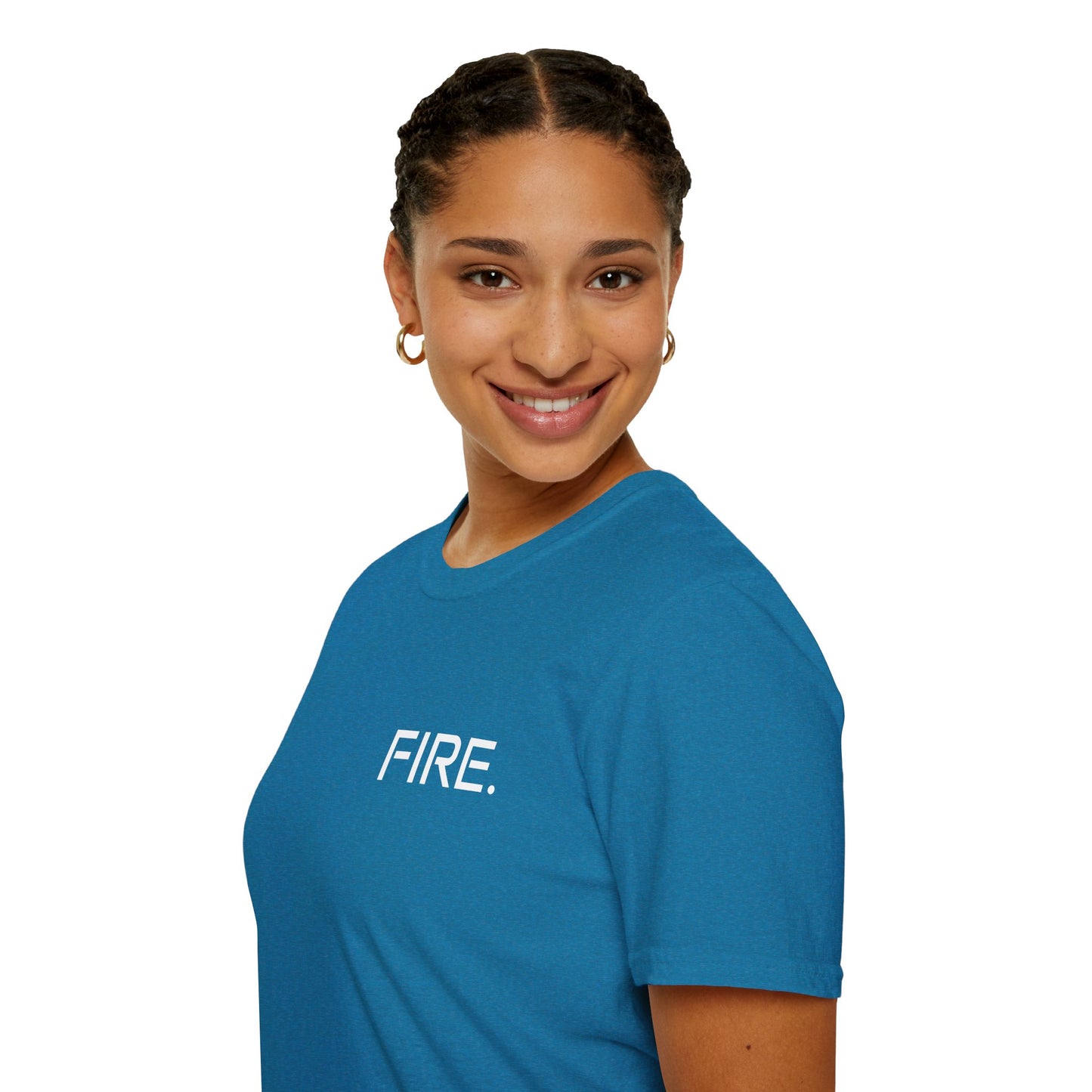 FIRE. Minimal Graphic T‑Shirt — Modern Casual Tee with Bold Text