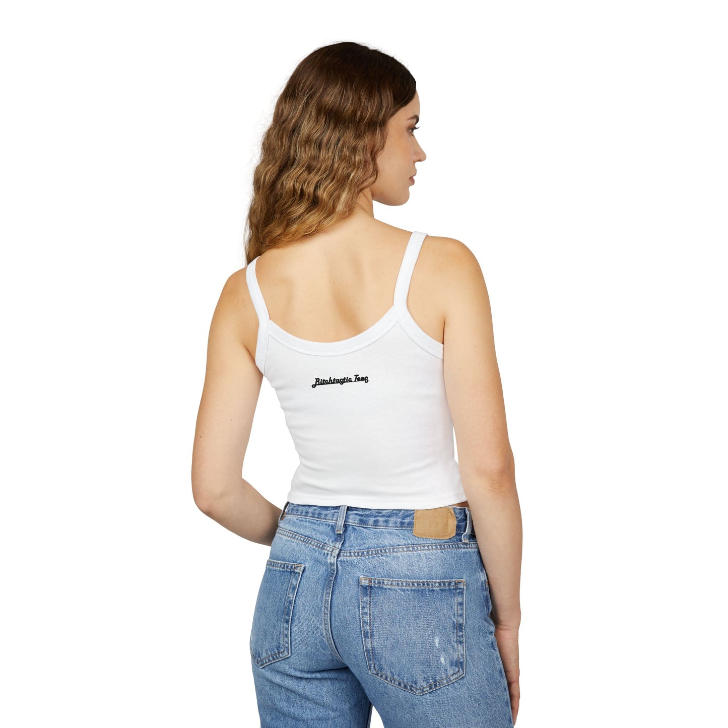 Rainbow Biohazard Crop Tank Top – Neon Hazard Symbol Spaghetti Strap