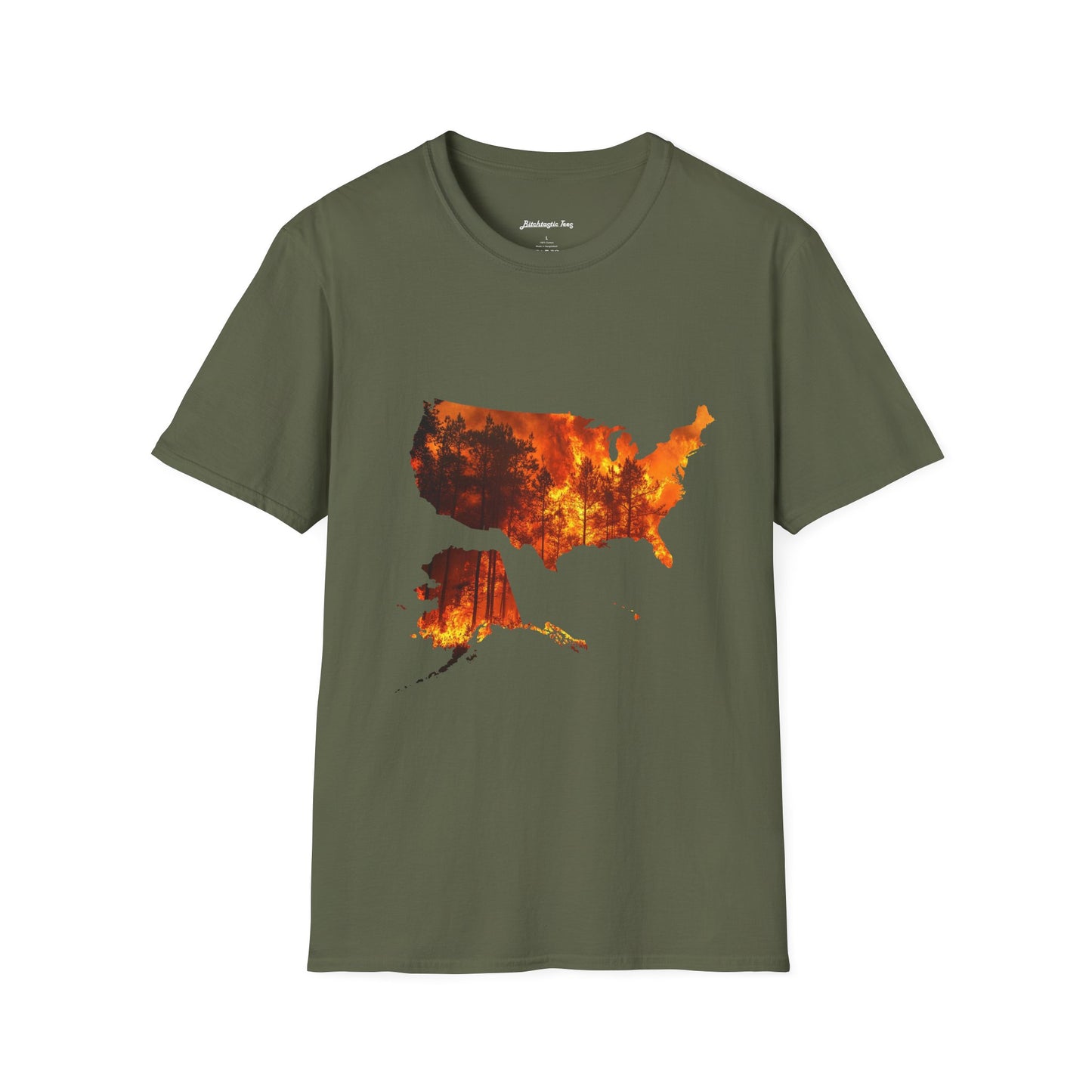 USA Map Graphic T-Shirt — Shit's on Fire Yo Awareness Tee