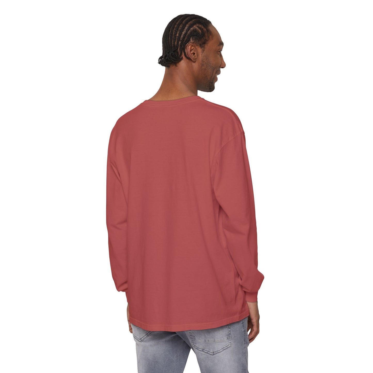 Invitation Only Long Sleeve Tee — Minimal Pink Text Graphic