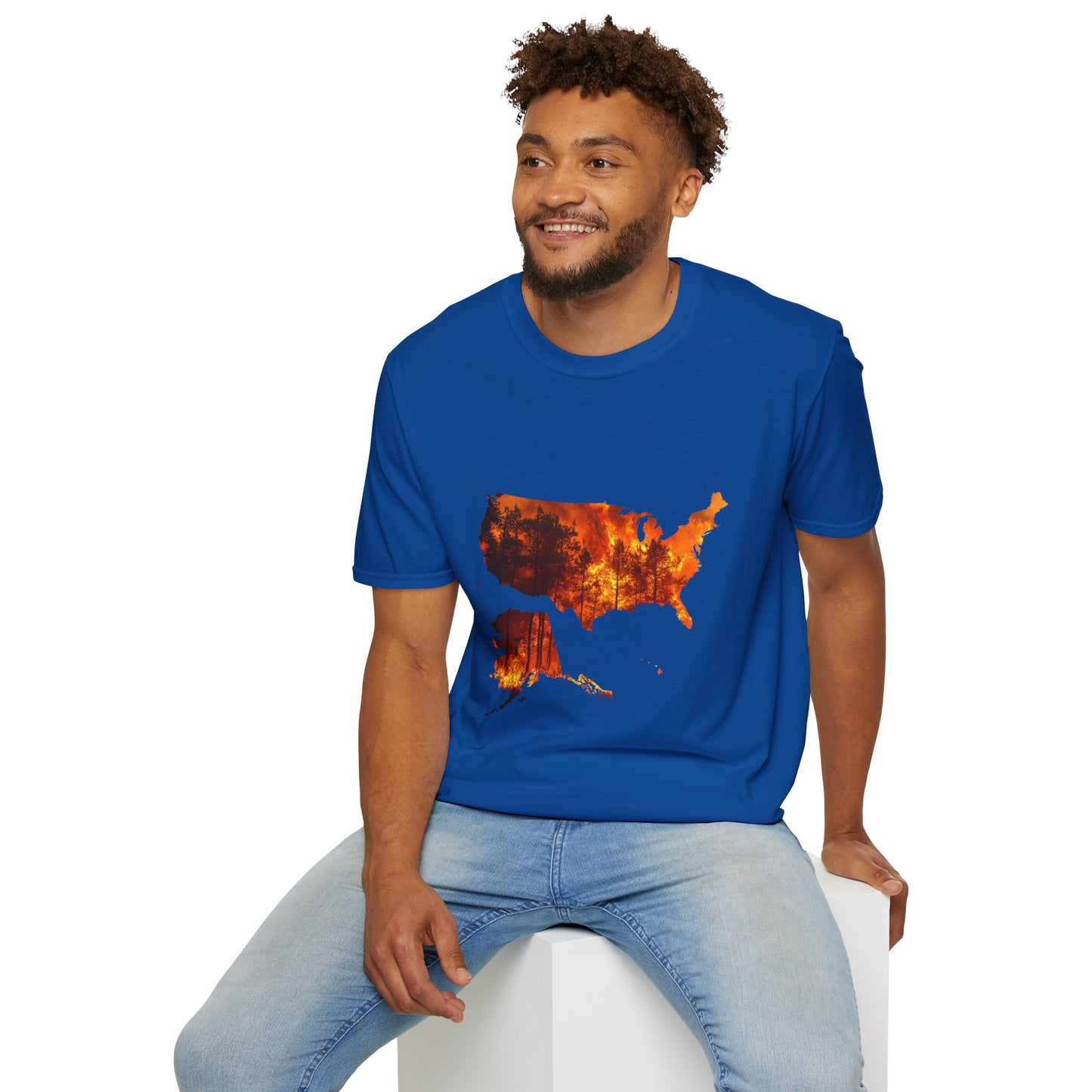 USA Map Graphic T-Shirt — Shit's on Fire Yo Awareness Tee