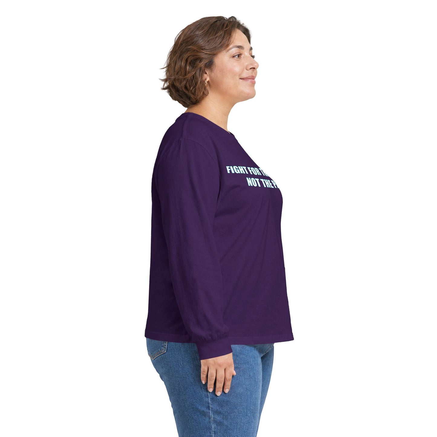 Fight for the Future Long Sleeve Tee — 'Fight for the Future Not the Past' Motivational Graphic Shirt