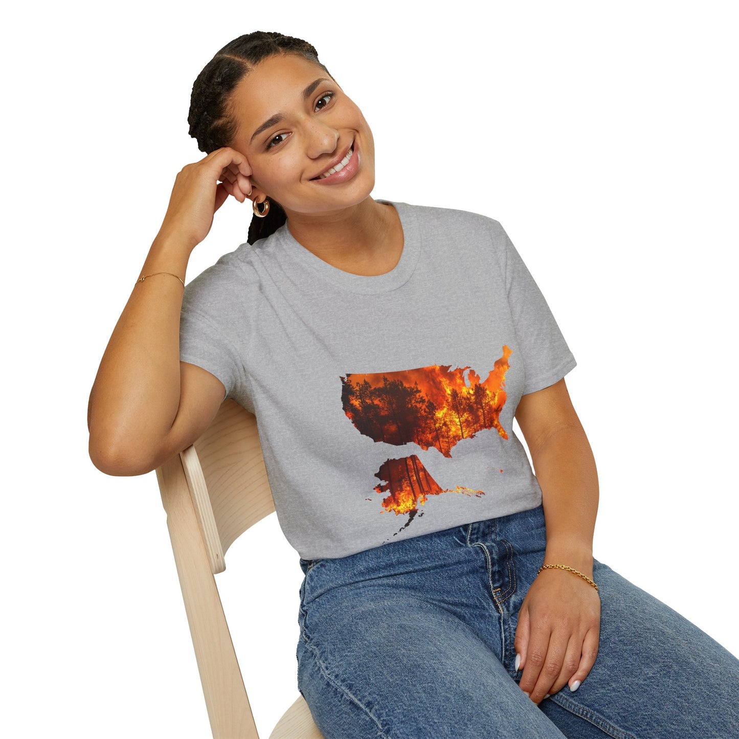 USA Map Graphic T-Shirt — Shit's on Fire Yo Awareness Tee