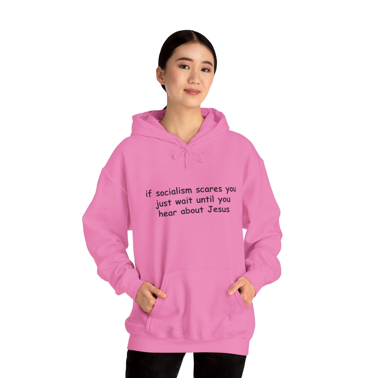 Hoodie — Socialist Jesus Ironic Slogan Hoodie