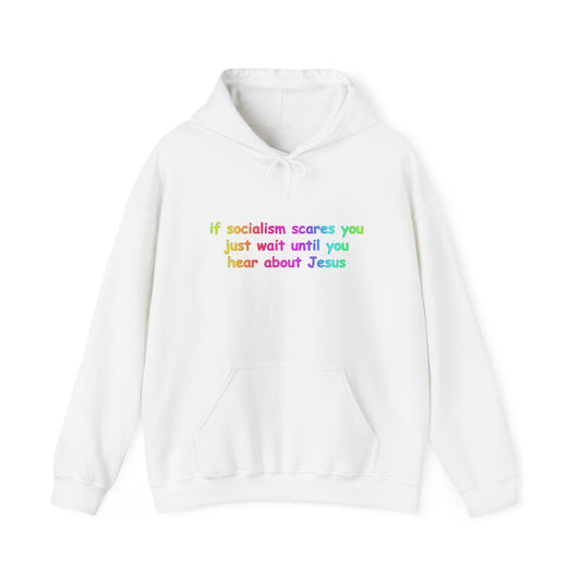 Hoodie — Socialist Jesus Ironic Slogan Hoodie
