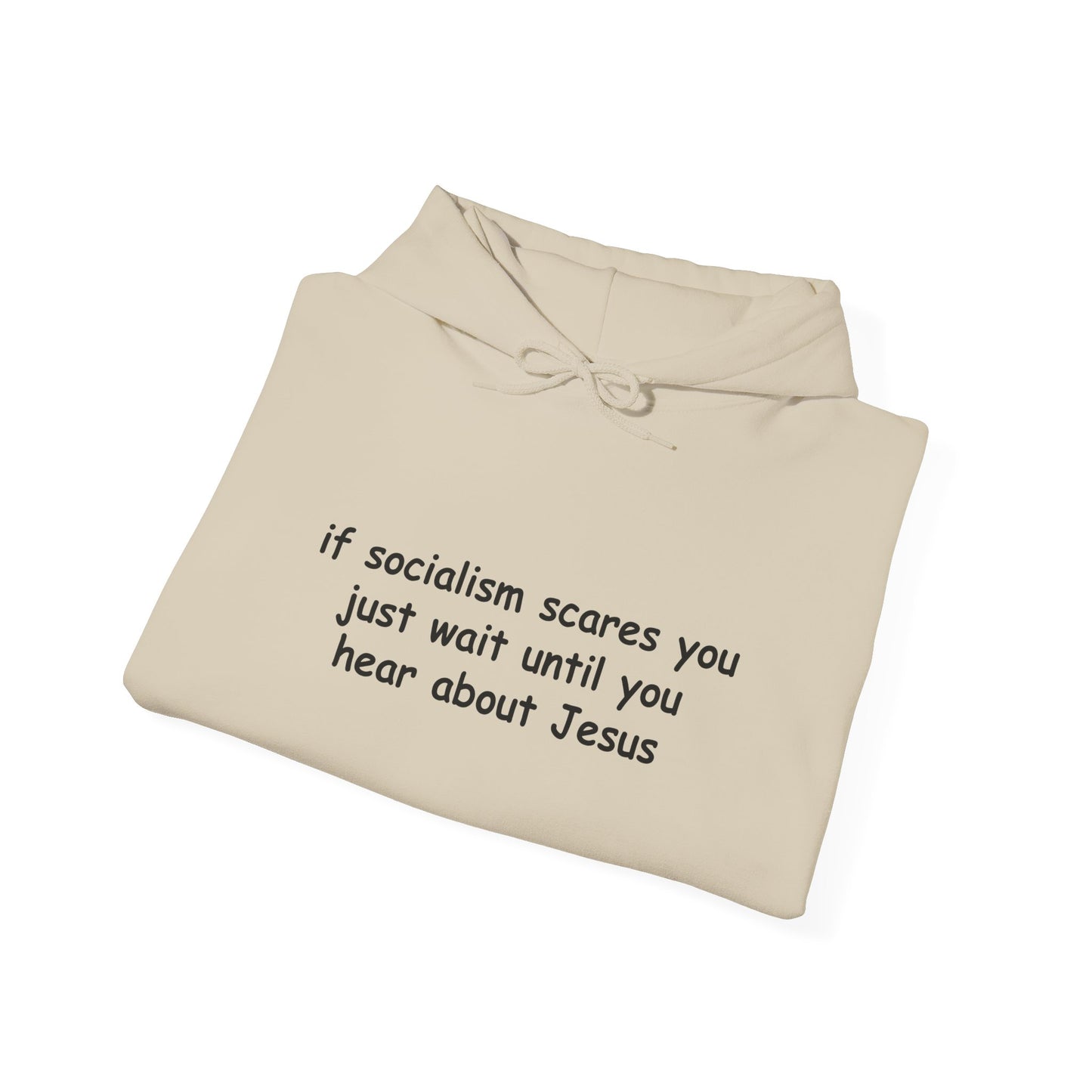Hoodie — Socialist Jesus Ironic Slogan Hoodie