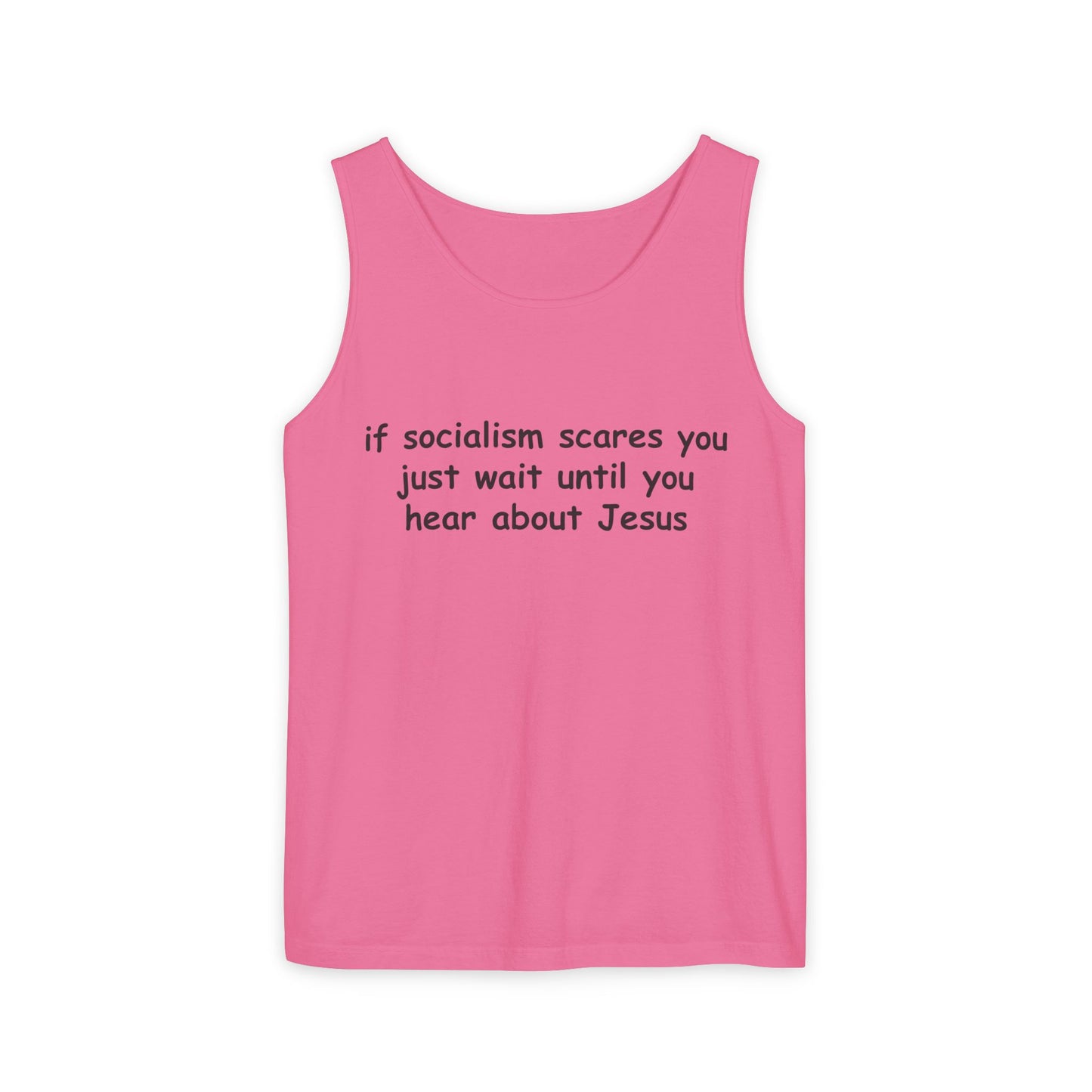 Socialist Jesus Tank Top — Conservative Irony Statement Tank