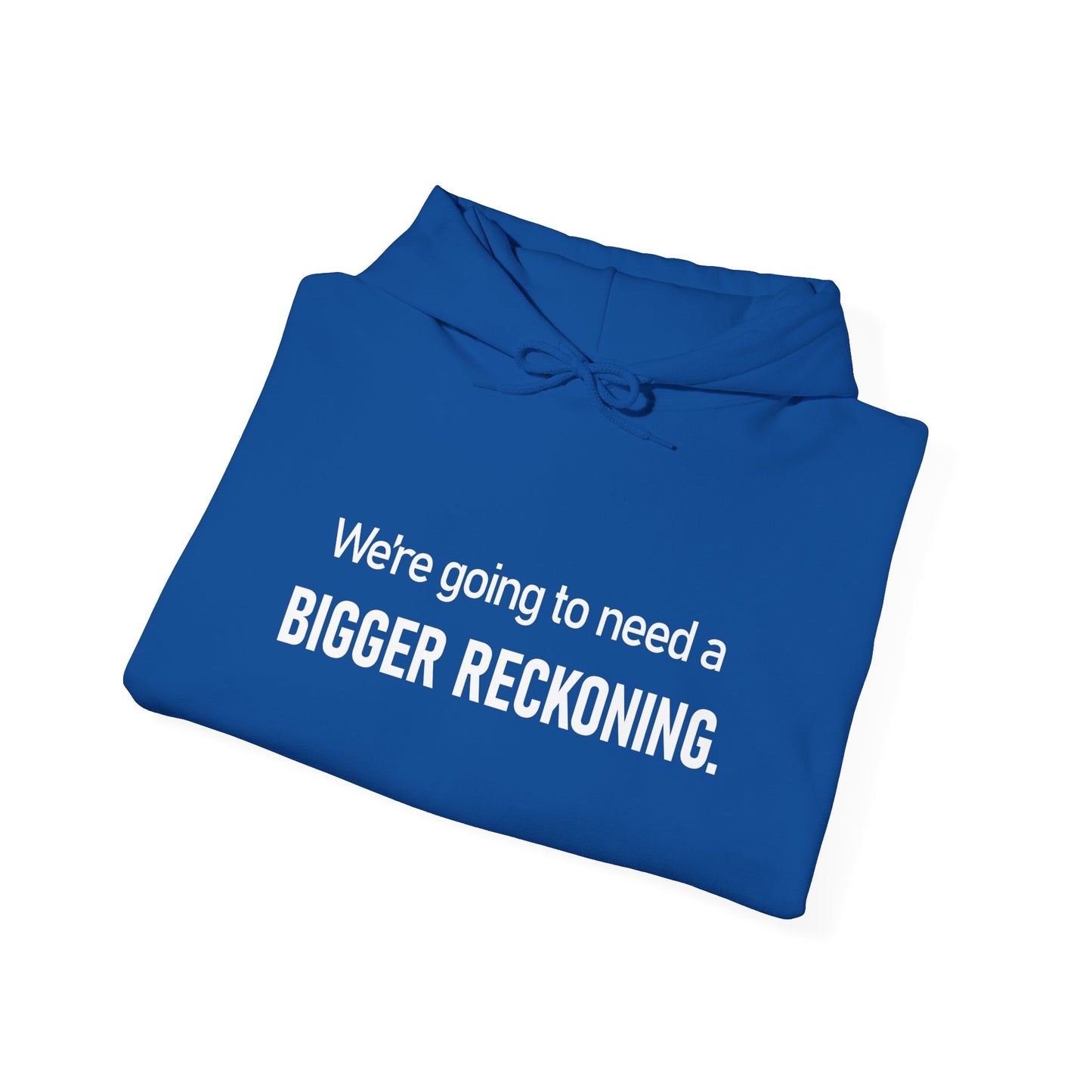 BIGGER RECKONING Hoodie — Minimalist Text Graphic Pullover