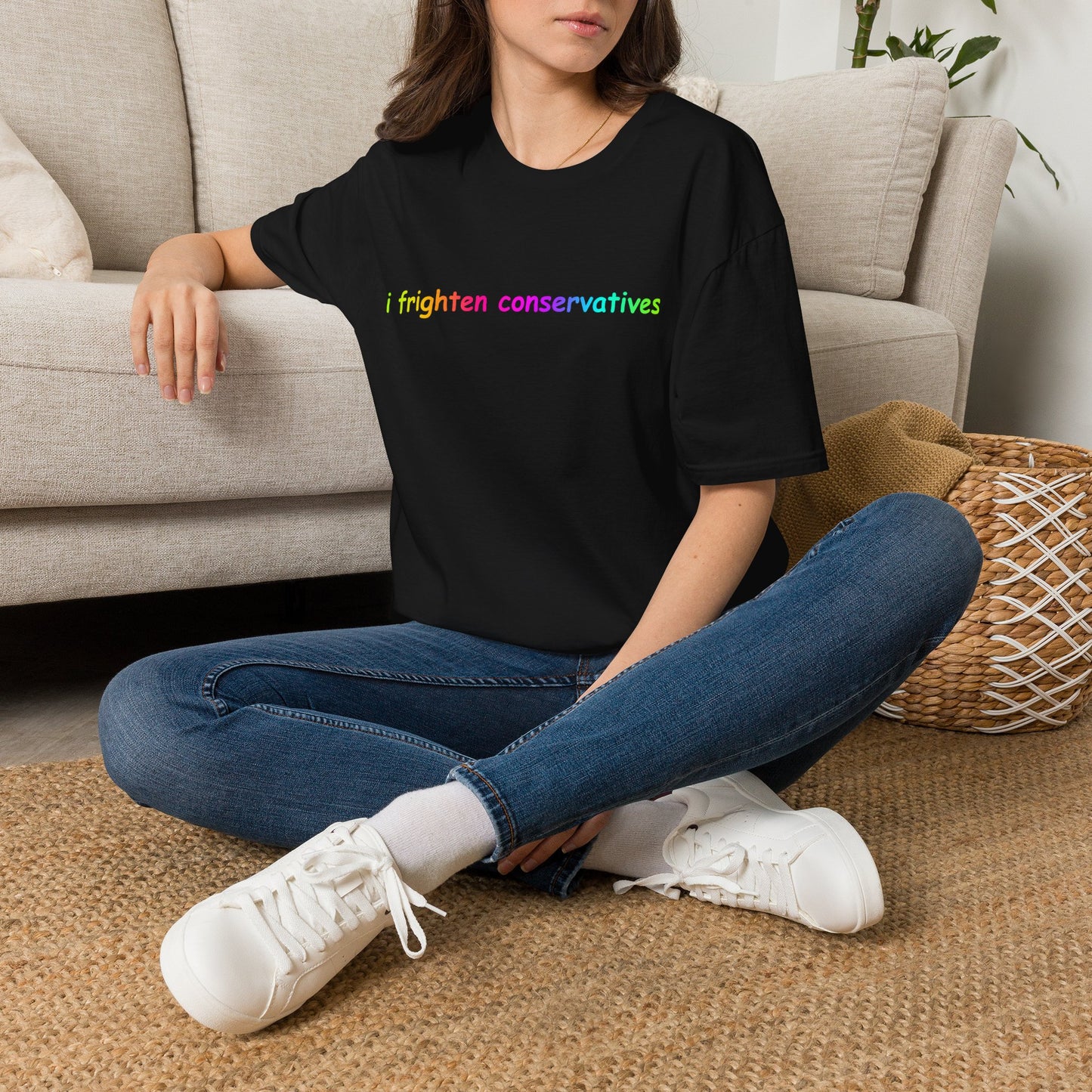 T-Shirt — "I Frighten Conservatives" Rainbow Graphic Tee
