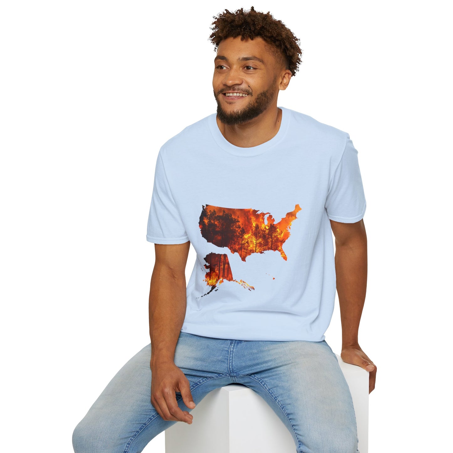 USA Map Graphic T-Shirt — Shit's on Fire Yo Awareness Tee