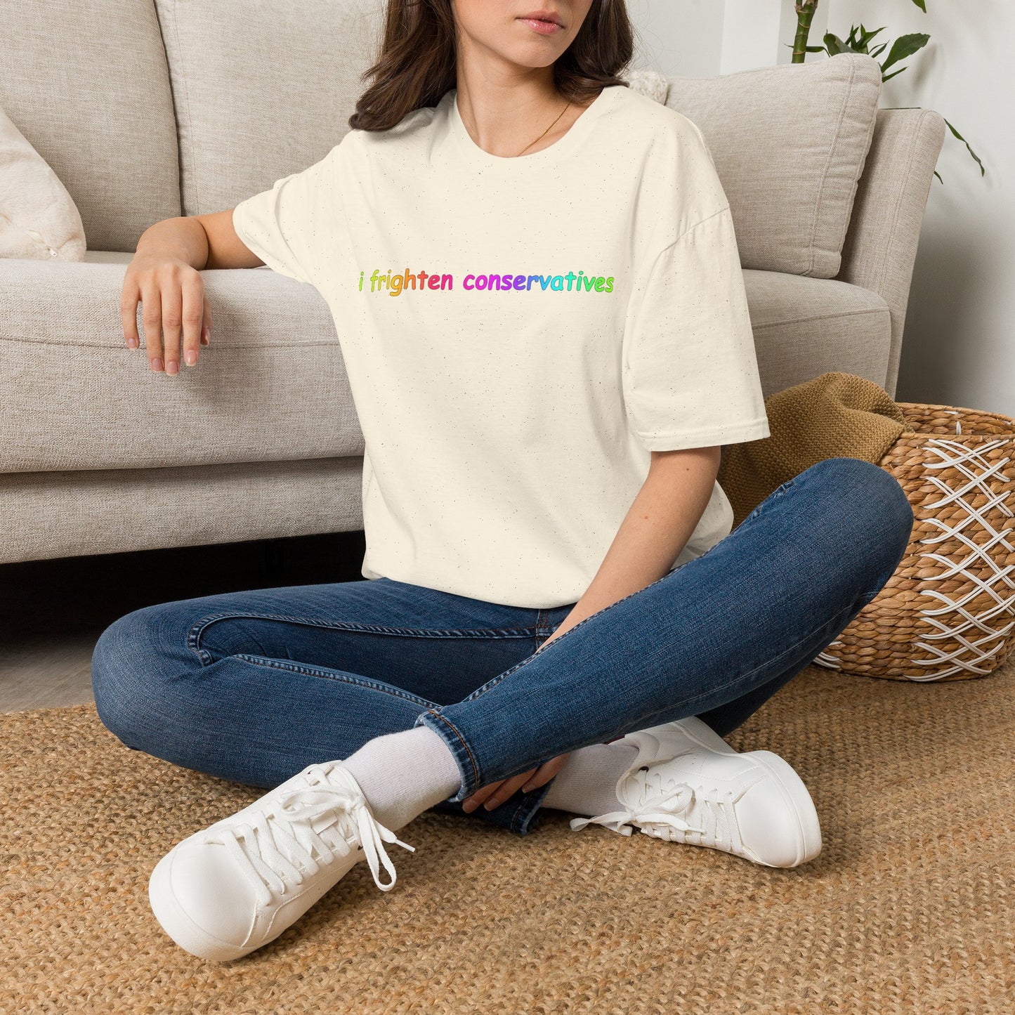 T-Shirt — "I Frighten Conservatives" Rainbow Graphic Tee