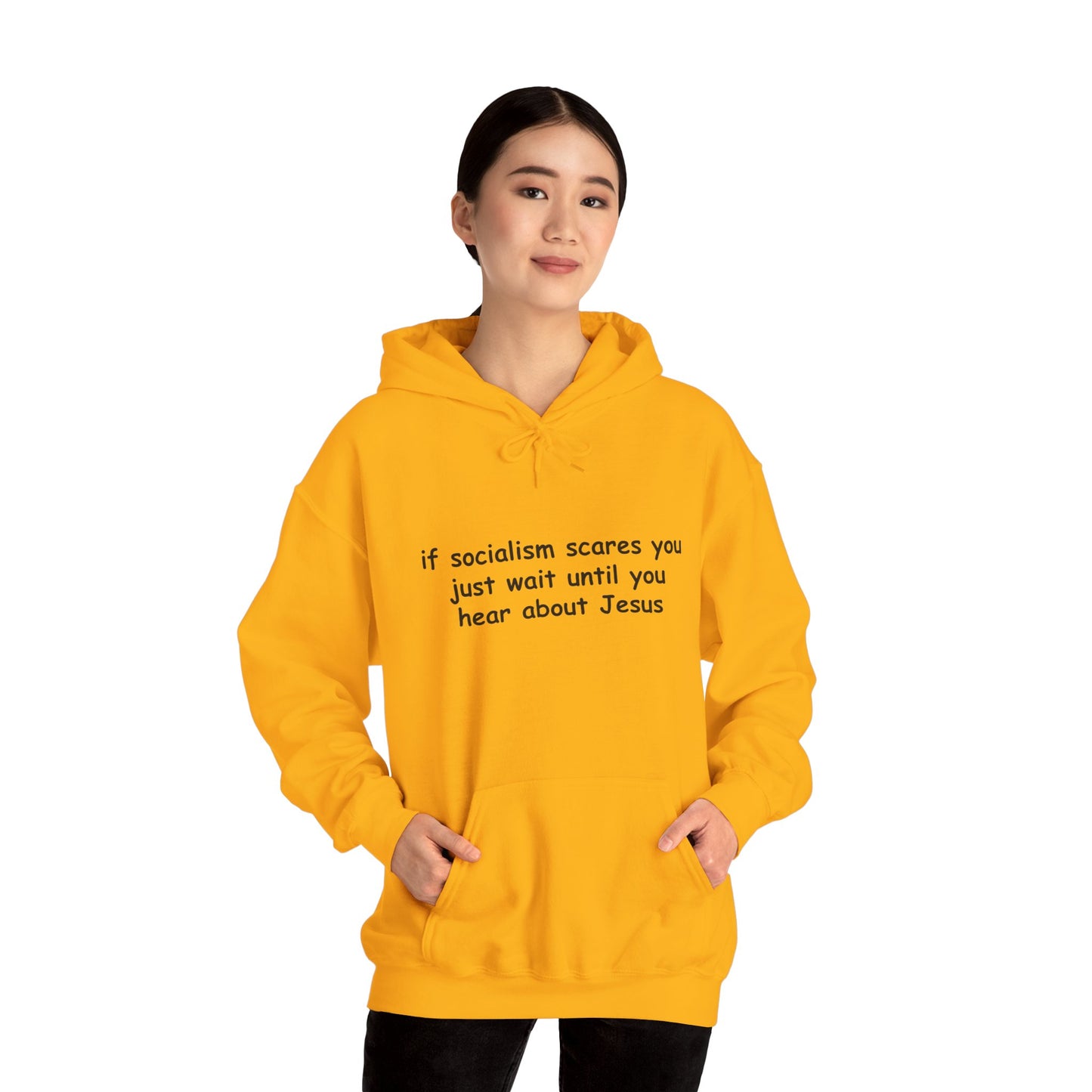 Hoodie — Socialist Jesus Ironic Slogan Hoodie