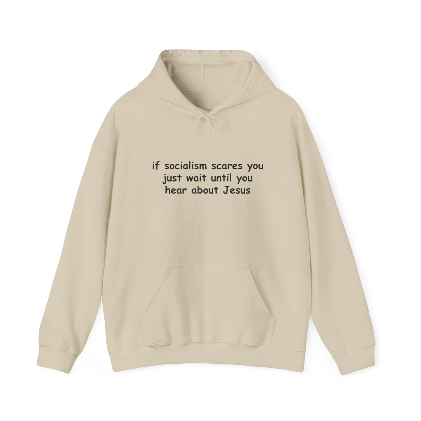 Hoodie — Socialist Jesus Ironic Slogan Hoodie