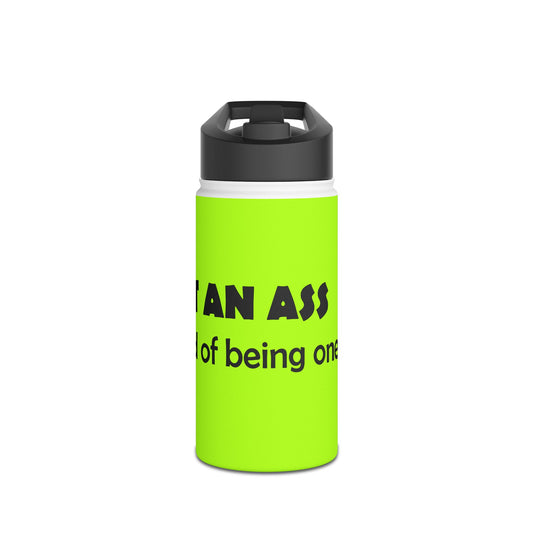 Funny Neon Stainless Steel Water Bottle — Bold 'Eat an Ass' Humorous Quote
